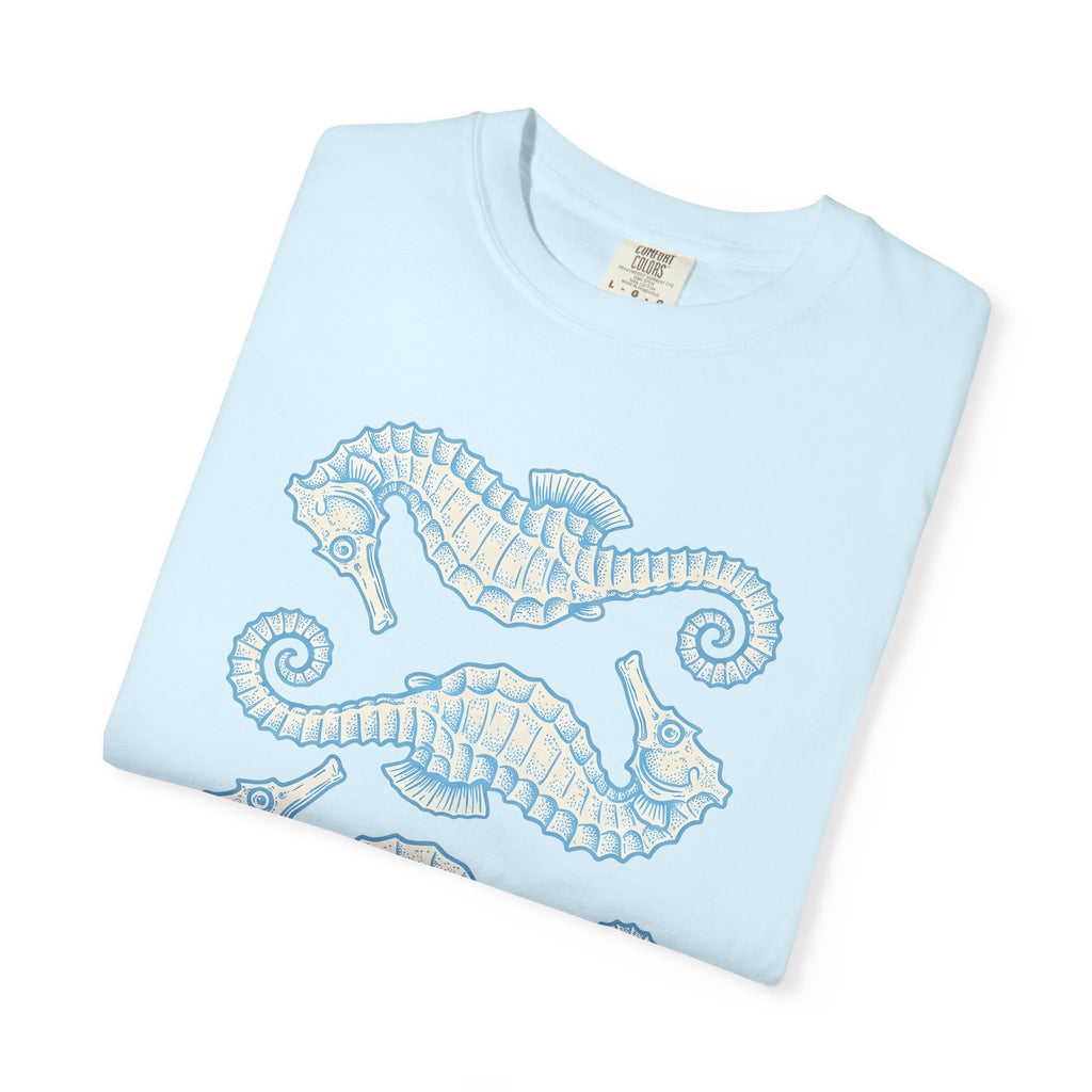 Seahorse Art Shirt Animal Aquatic Gift Women Line Art Tee Seahorse T-Shirt Animal Fan Hippocampus Graphic Cartoon Marine Life Tshirt