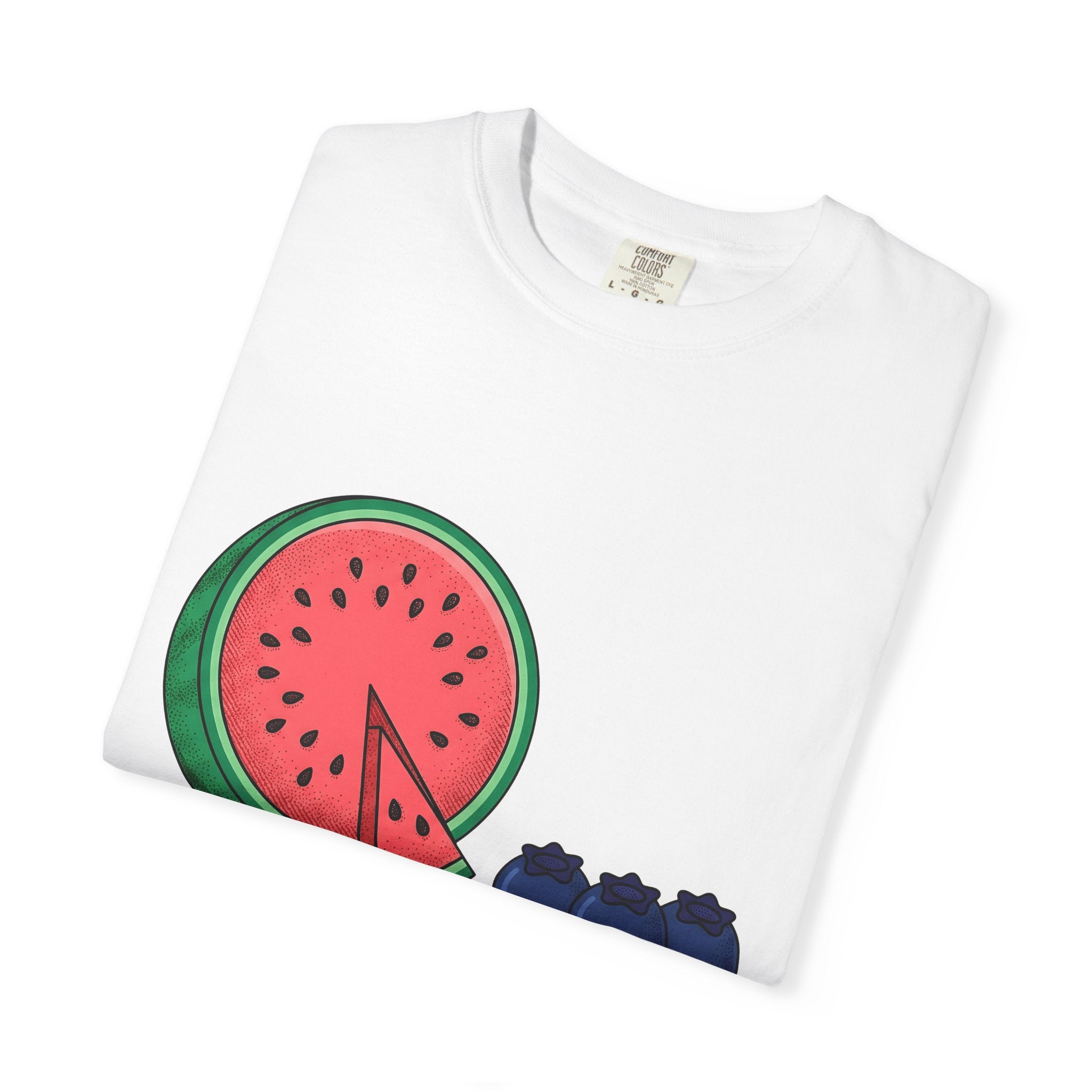 Watermelon Blueberry Shirt Summer Cuisine Gift Women Watercolor Tee Fruit Salad T-Shirt Vacation Fan Watercolour Tshirt Food Graphic