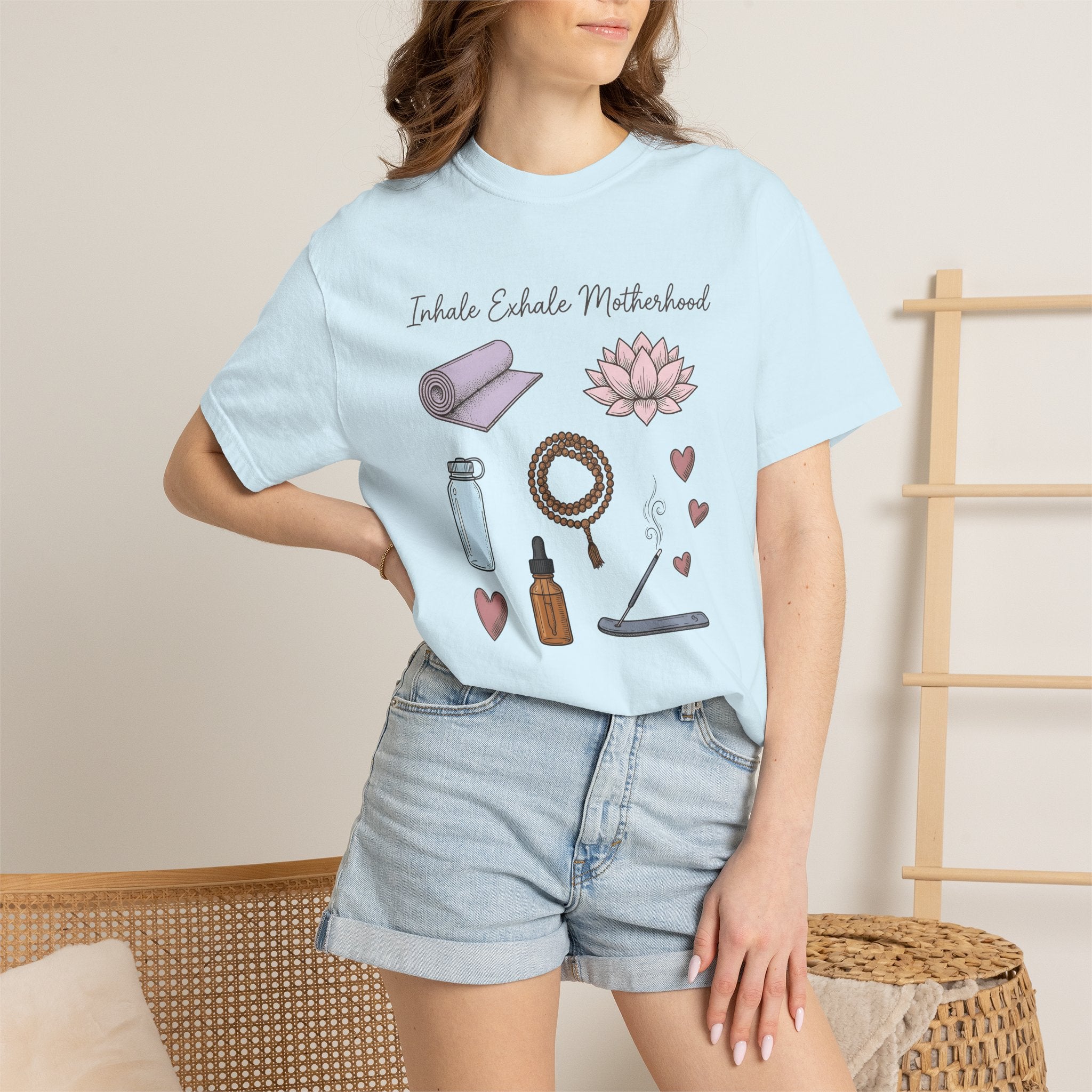Yoga Props Shirt Moms Selfcare Gift Women Tribal Tee Yoga Accessories T-Shirt Mom Enthusiast Ethnic Tshirt Wellness Graphic Line Art Sacred