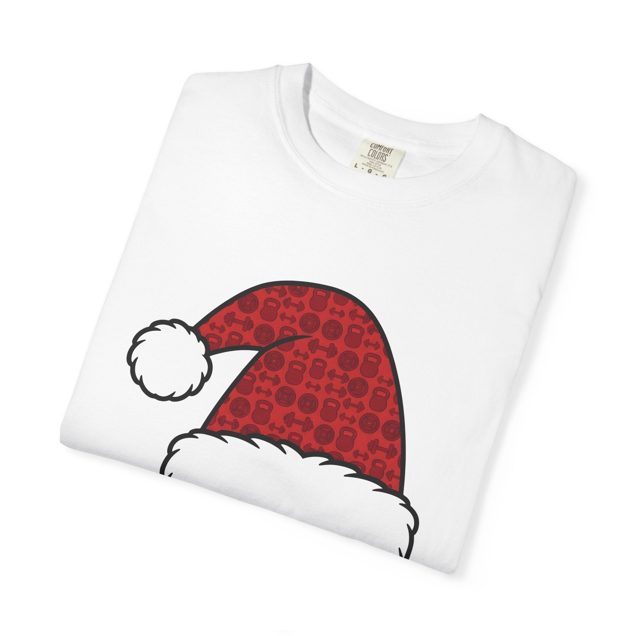 Santa Hat Shirt Christmas Workout Gift Women Cute Tee Christmas Hat T-Shirt Xmas Fan Fitness Graphic Tshirt Clean Barbell Tshirt