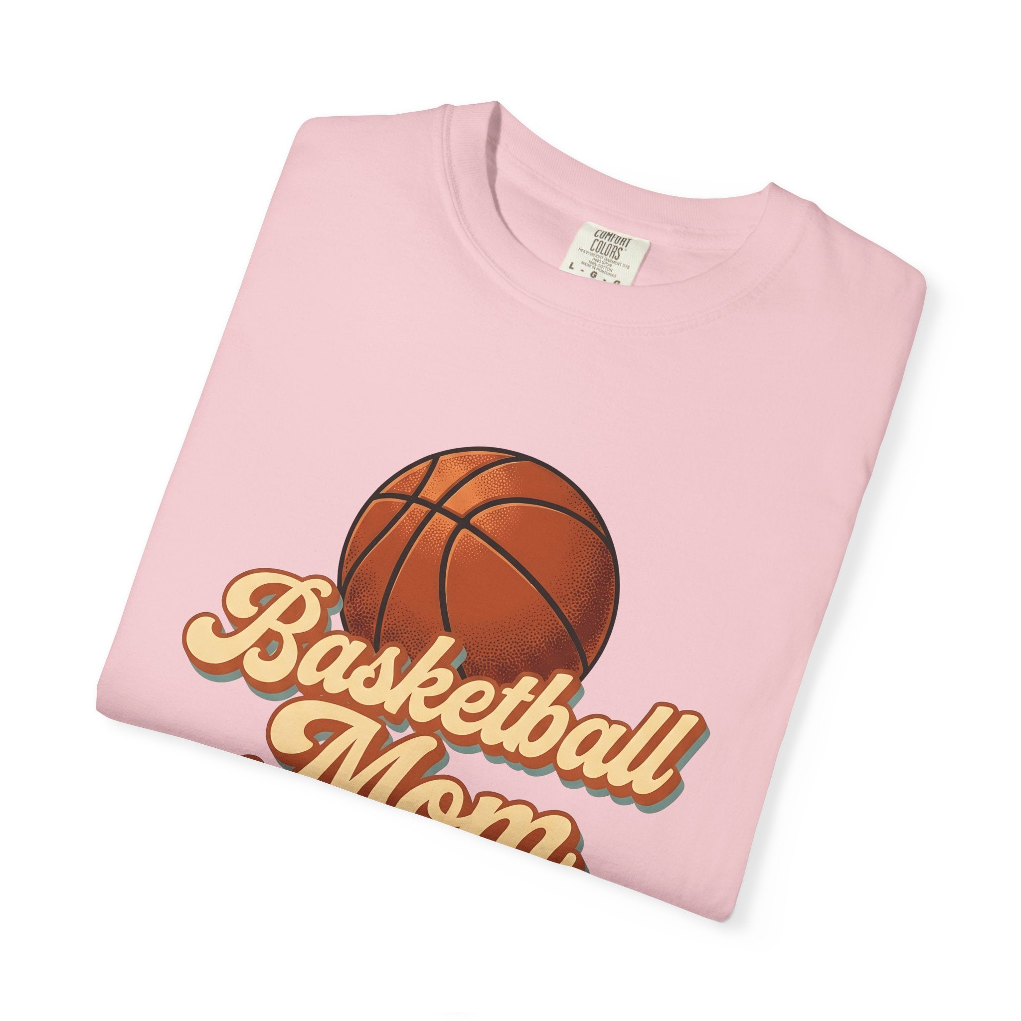 Basketball Shirt Basketball Mom Athletics Gift Women Vintage Tee Hoops T-Shirt Sports Fan Retro Tshirt Sports Graphic Hand Drawn Lettering