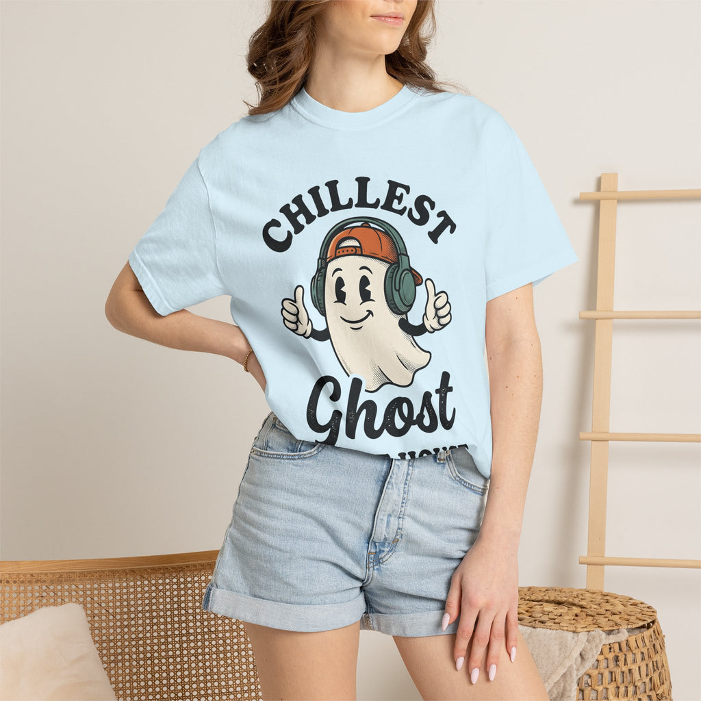 Ghost Clipart Shirt Halloween Joke Gift Women Retro Tee Specter T-Shirt Horror Fan Ghostly Tshirt Prank Graphic Hand Drawn Headset Tshirt