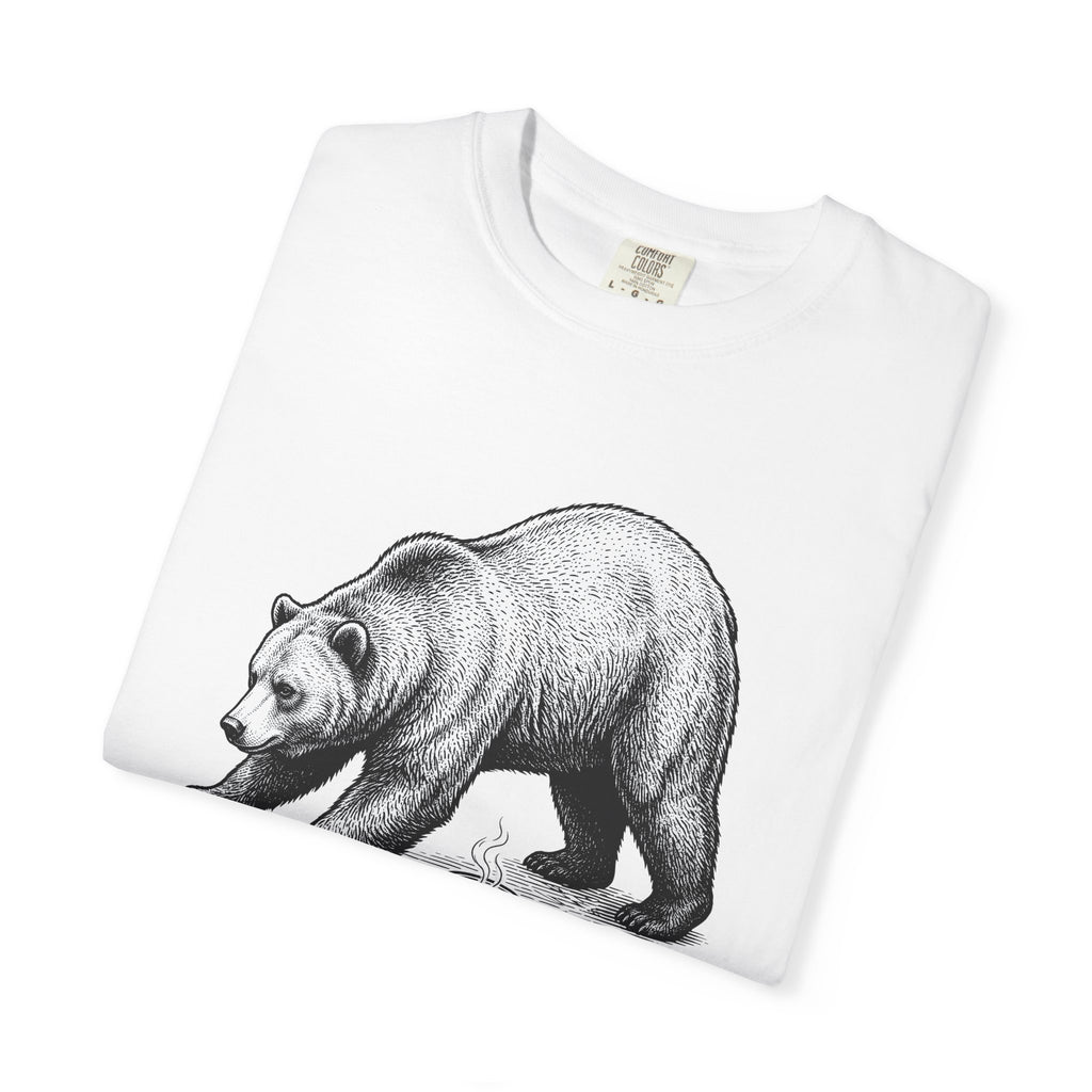 Bear Latte Shirt Coffee Outdoors Gift Women Sketch Tee Latte Art T-Shirt Coffee Fan Coffee Art Tshirt Adventure Graphic Retro Cup Tshirt