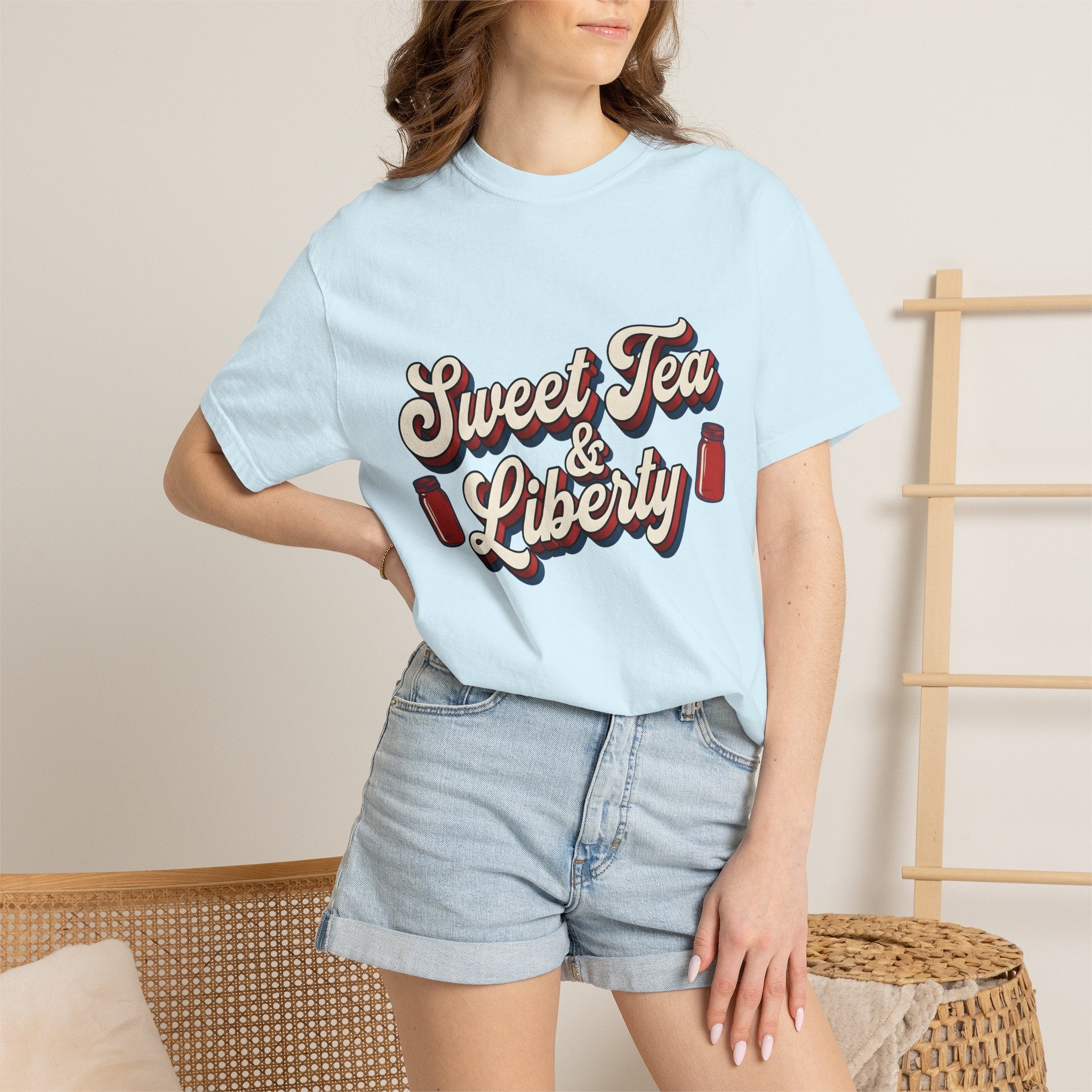 Mason Jar Print Shirt 4th Of July Southern Style Gift Women Hand Drawn Tee Mason Jar T-Shirt Independence Day Fan Illustrated Design Cartoon