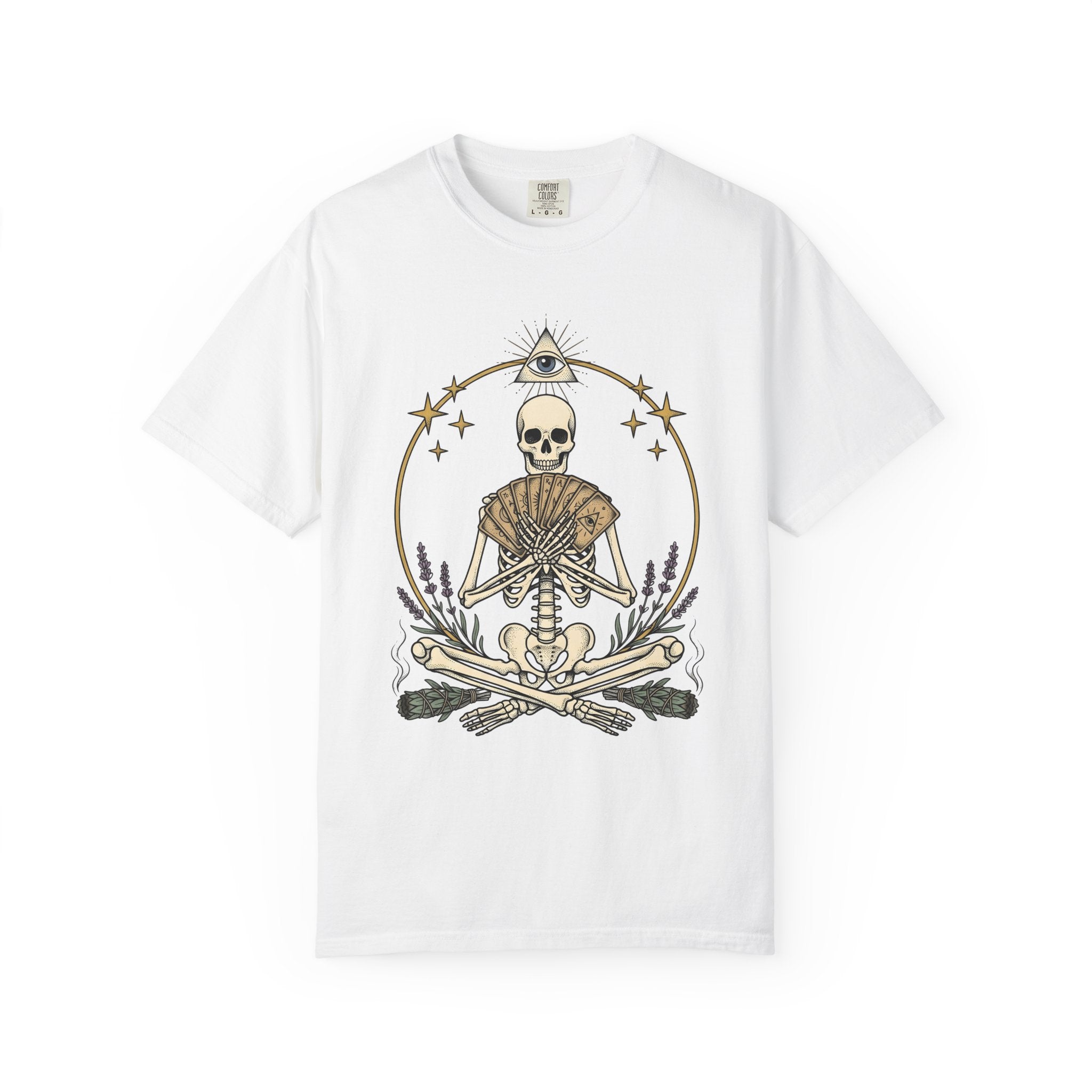 Skeletal Tarot Set Shirt Boho Chic New Age Gift Women Mystical Tee Tarot Cards T-Shirt Bohemian Enthusiast Spiritual Tshirt Spiritual