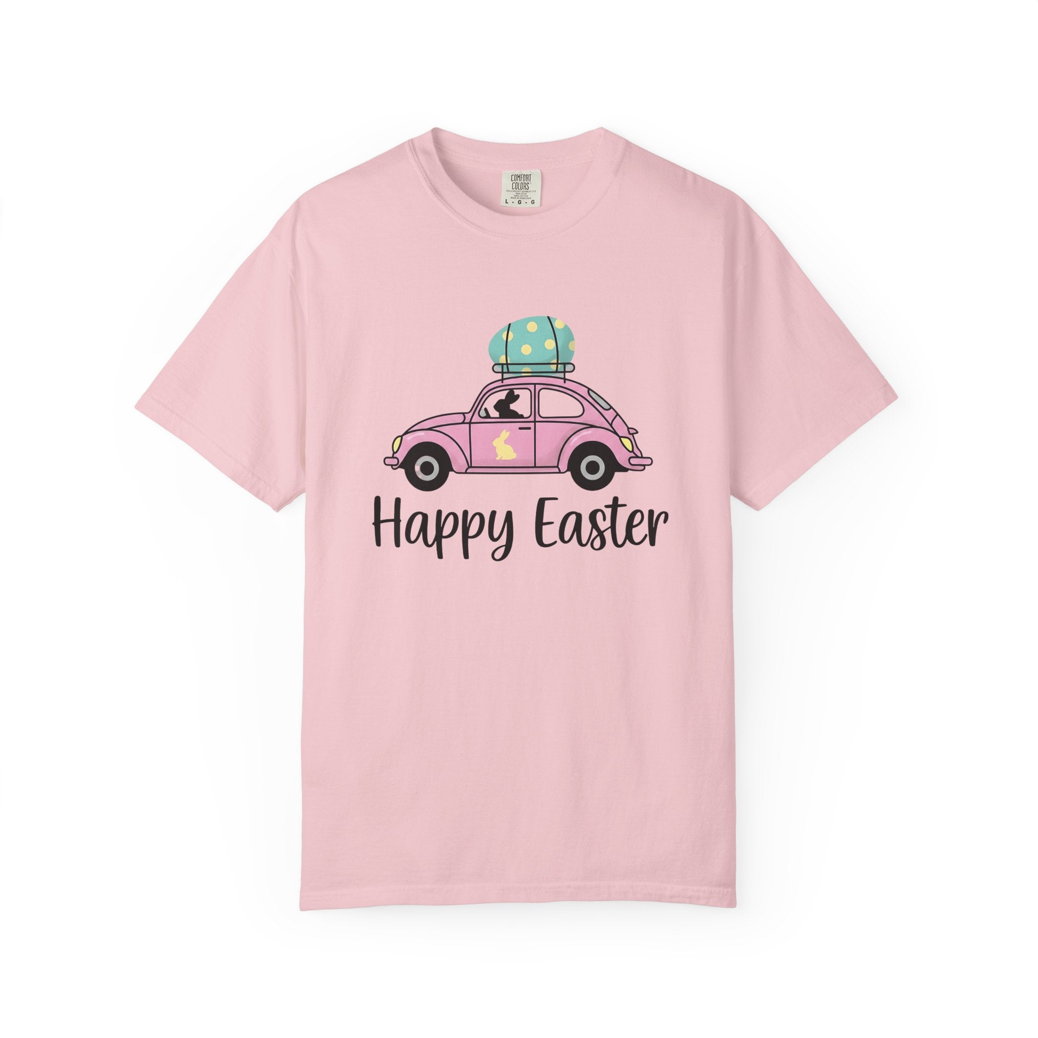 Bunny Car Shirt Easter Spring Gift Women Cute Tee Rabbit Vehicle T-Shirt Easter Fan Easter Bunny Tshirt Floral Graphic Retro Easter Egg