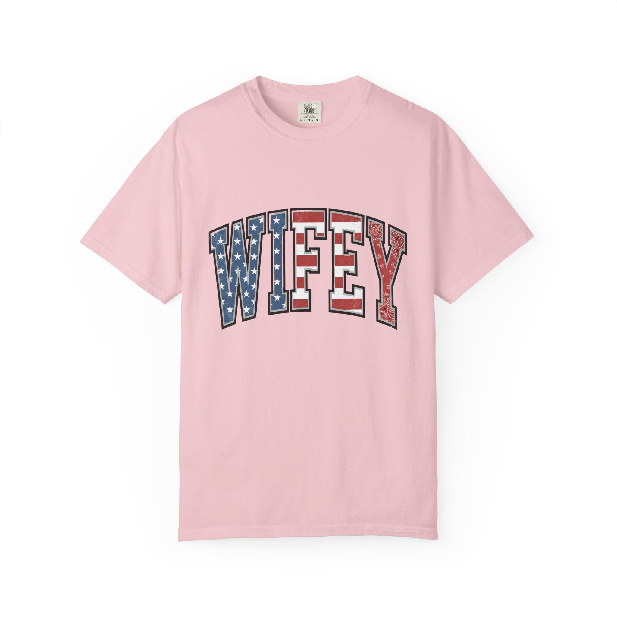 American Flag Lettering Shirt America/4th Of July Spouse Gift Women Grunge Tee Typography T-Shirt Patriot Fan Distressed Tshirt Husband