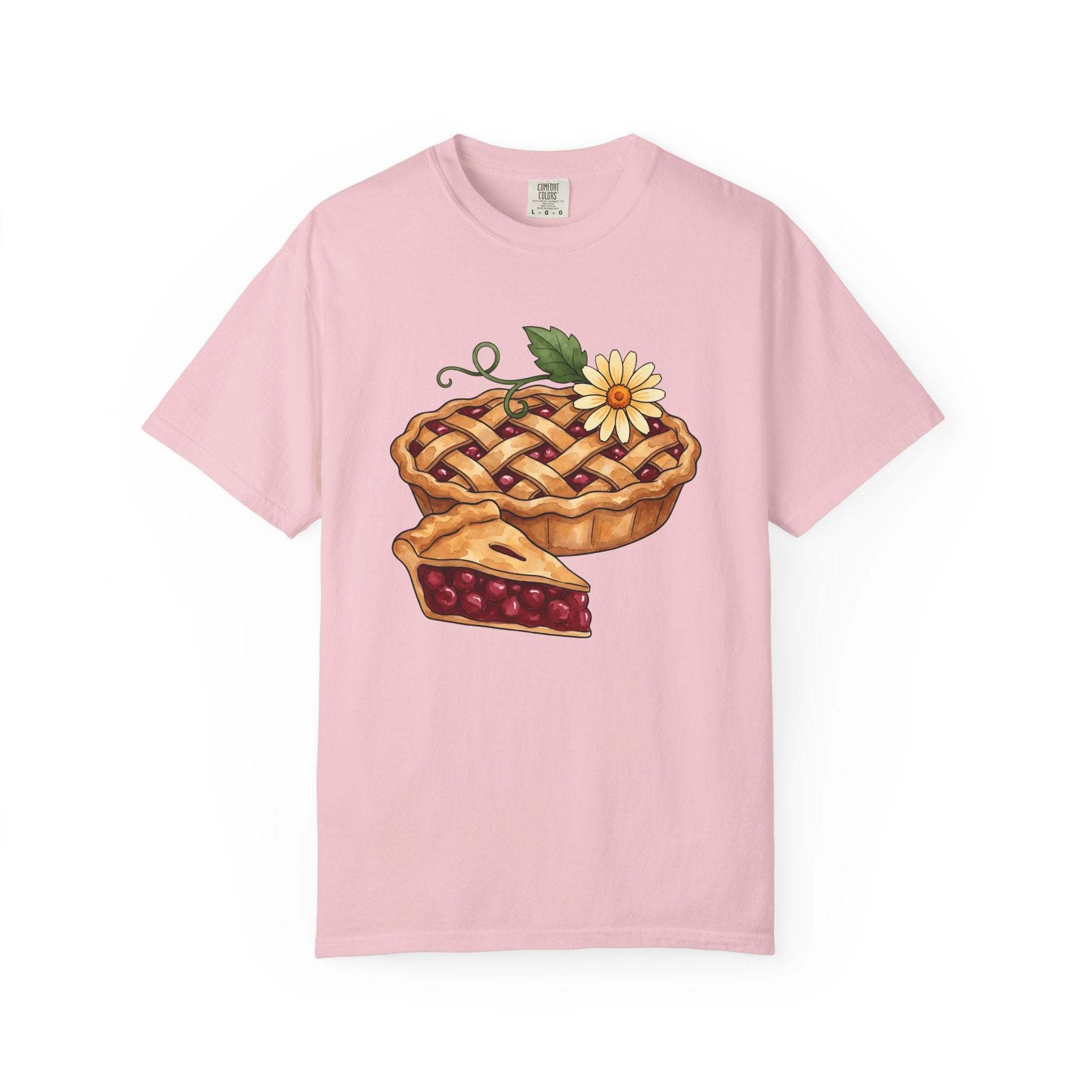 Cherry Pie Shirt Desserts Baking Gift Women Watercolor Tee Pie T-Shirt Sweets Fan Aquarelle Tshirt Pastry Graphic Vintage Daisy Flower