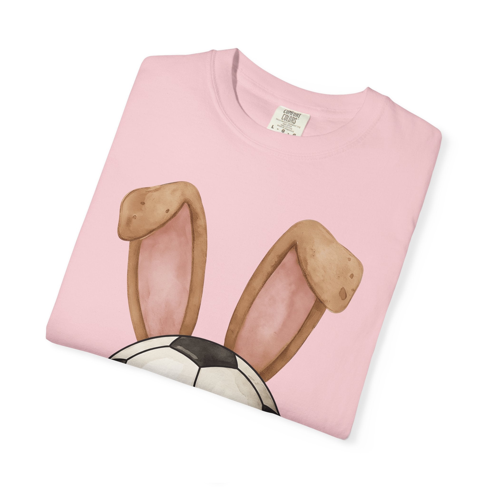 Soccer Ball Bunny Ears Shirt Easter Sports Gift Women Watercolor Tee Bunny T-Shirt Easter Fan Football Tshirt Athletic Graphic Hand Drawn