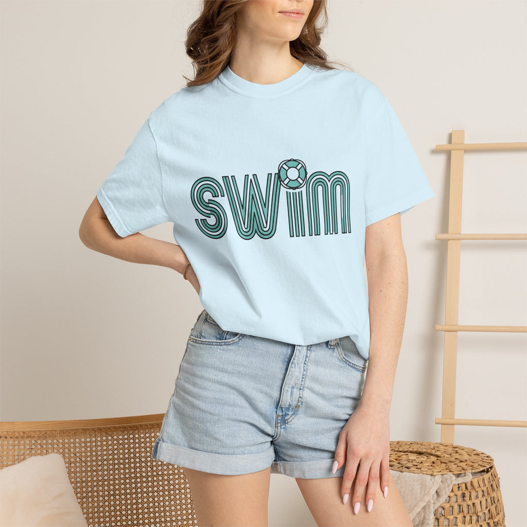 Swim Quote Shirt Swimming Coast Gift Women Modern Tee Swimming Quote T-Shirt Swimmer Enthusiast Contemporary Tshirt Seaside Graphic Classic