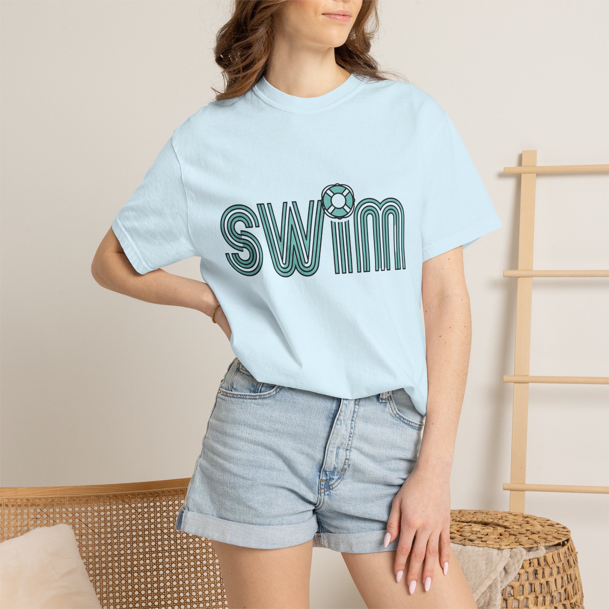 Swim Quote Shirt Swimming Coast Gift Women Modern Tee Swimming Quote T-Shirt Swimmer Enthusiast Contemporary Tshirt Seaside Graphic Classic