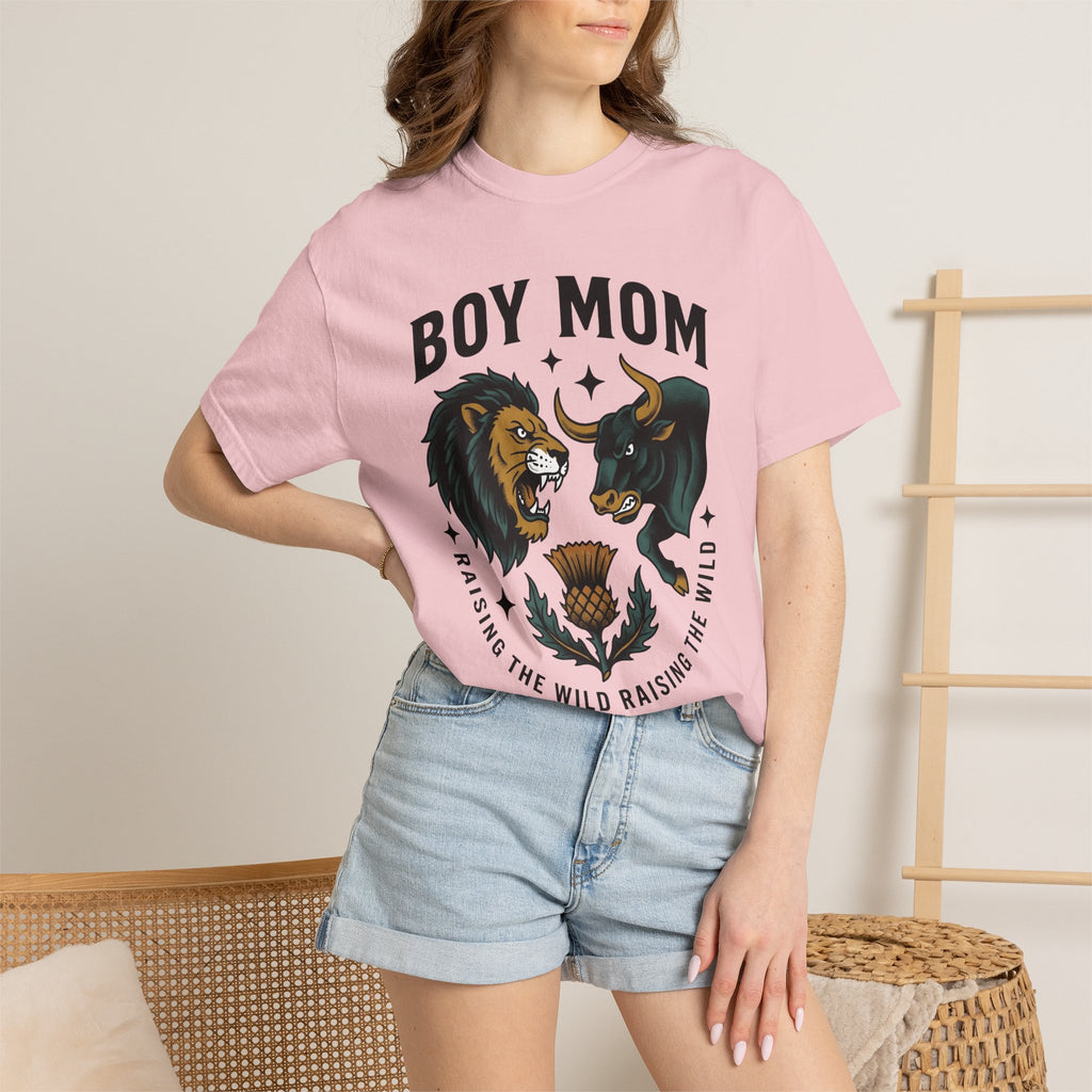 Lion Bull Illustration Shirt Animals & Flowers Mama Gift Women Hand Drawn Tee Lion T-Shirt Wildlife Fan Lion Drawing Tshirt Mom Graphic