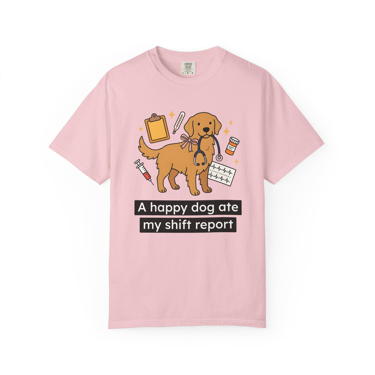 Retriever Dog Shirt Nurse Puppy Fan Unisex Gift Hand Drawn Tee Dog T-Shirt