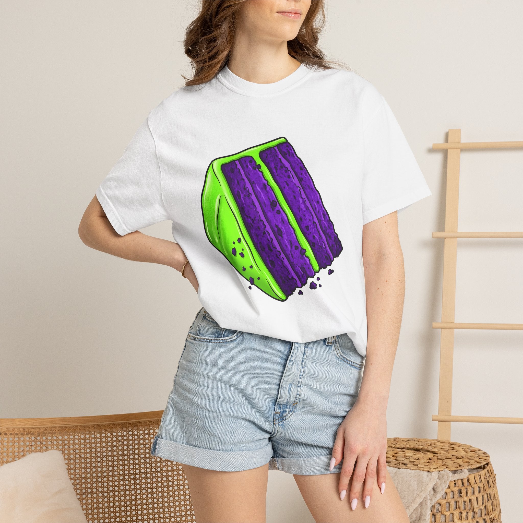 Cake Piece Shirt Desserts Pastries Gift Women Hand Drawn Tee Cake Slice T-Shirt Dessert Fan Illustrated Tshirt Pastry Design Brush Stroke