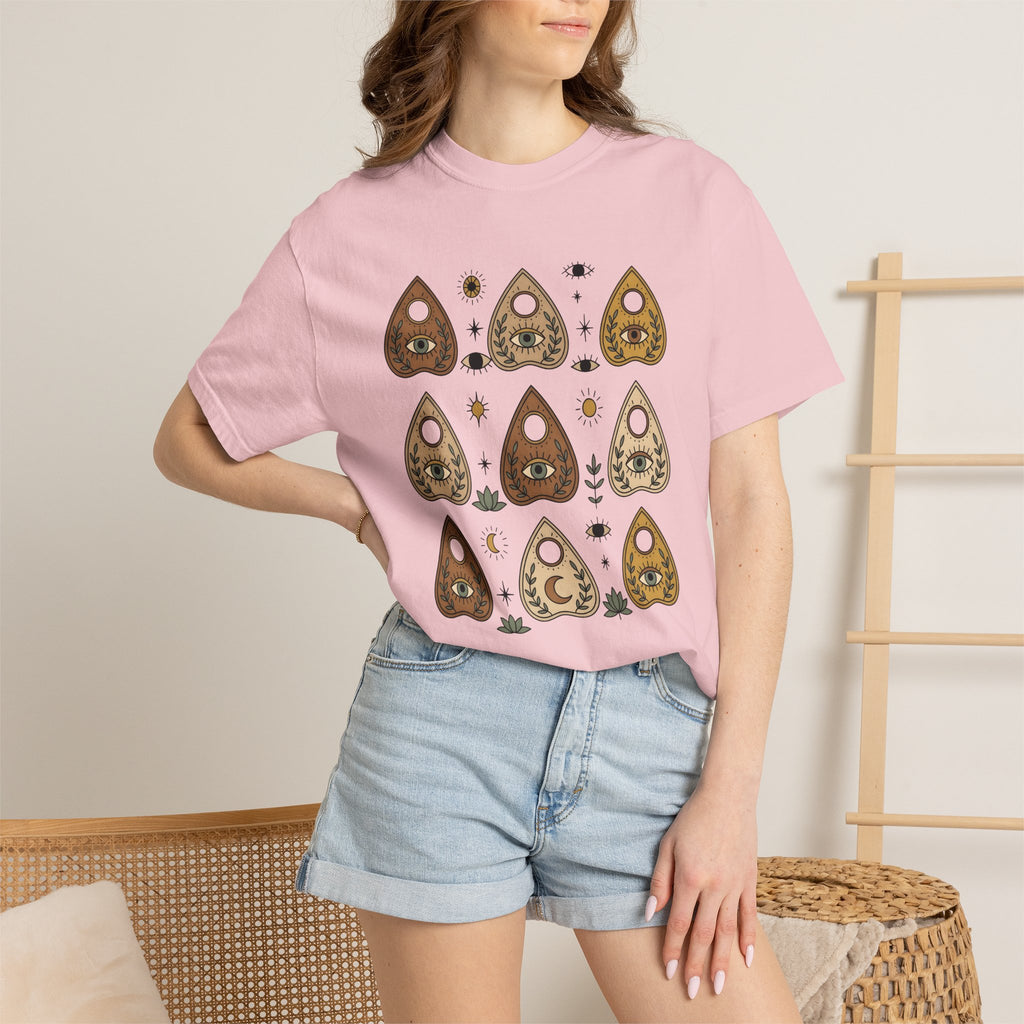 Magic Planchette Shirt Boho Chic Metaphysical Gift Women Hippie Tee Ouija Board T-Shirt Boho Fan Psychedelic Tshirt Spiritual Graphic Simple