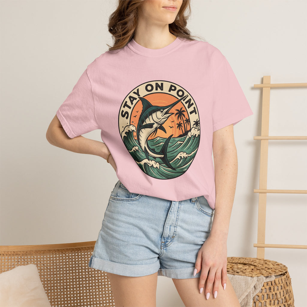 Billfish Shirt Fishing Sands Gift Women Pop Art Tee Sailfish T-Shirt Angler Fan Marlin Tshirt Beach Graphic Nostalgic Wave Spray Tshirt