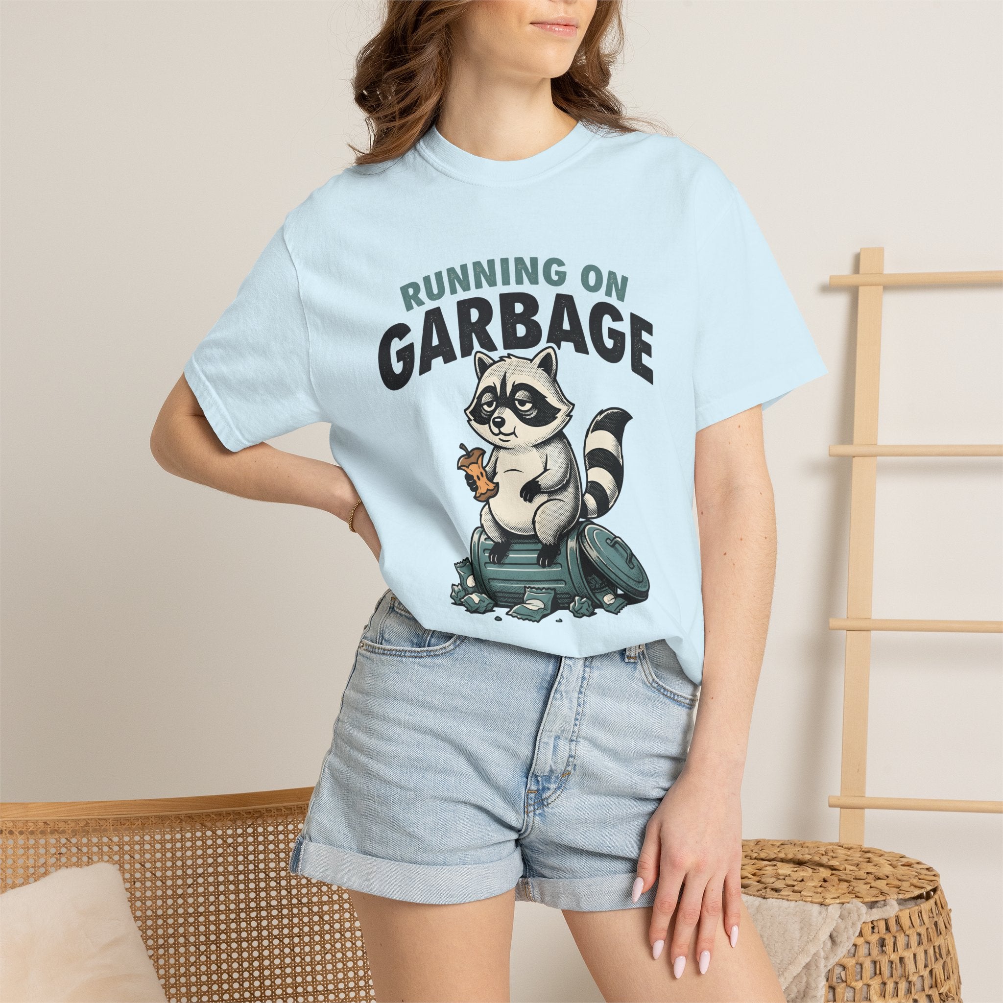 Raccoon Trash Bin Shirt Funny Creatures Gift Women Caricature Tee Trash Panda T-Shirt Humor Fan Cartoon Tshirt Animal Graphic Old School