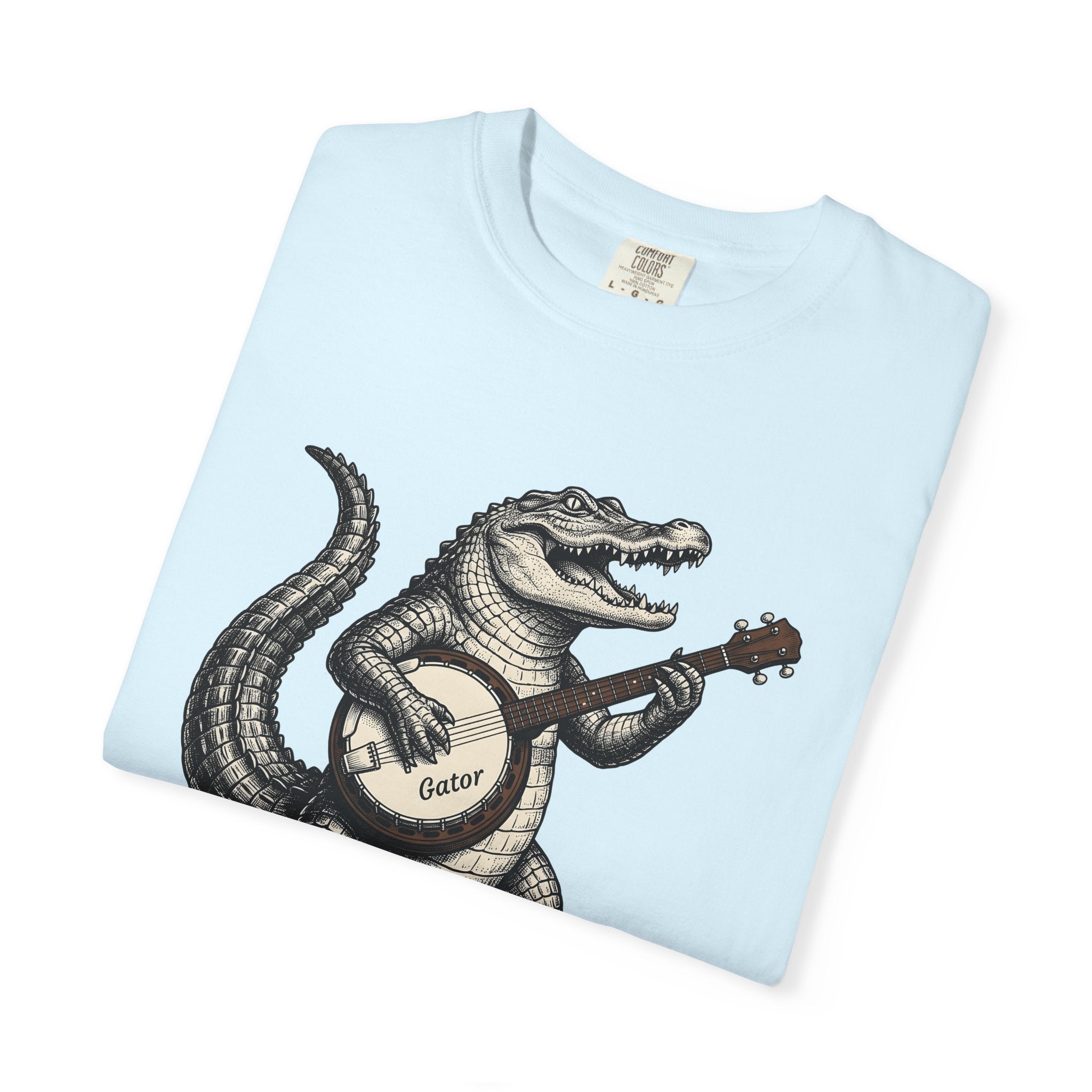 Caiman String Instrument Shirt Animals Composer Gift Women Rustic Tee Lute T-Shirt Wildlife Enthusiast Vintage Tshirt Maestro Graphic Doodle