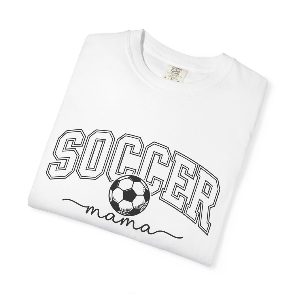 Soccer Ball Shirt Moms Sports Gift Women Varsity Tee Football T-Shirt Mom Fan Athletic Tshirt Sports Graphic Minimal Script Font Tshirt