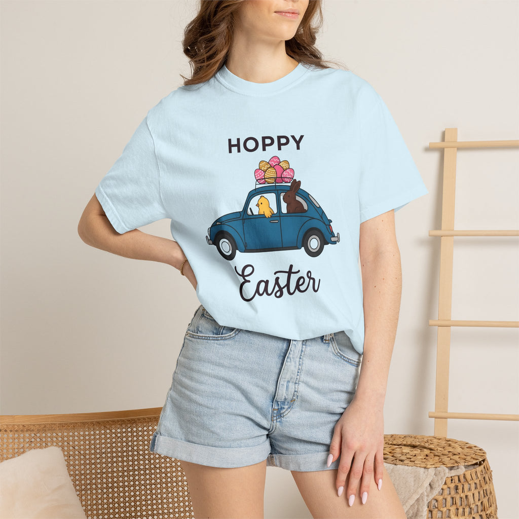 Hare Chick Car Shirt Easter Event Gift Women Line Art Tee Bunny T-Shirt Easter Fan Doodle Tshirt Party Graphic Illustration Egg Decorations