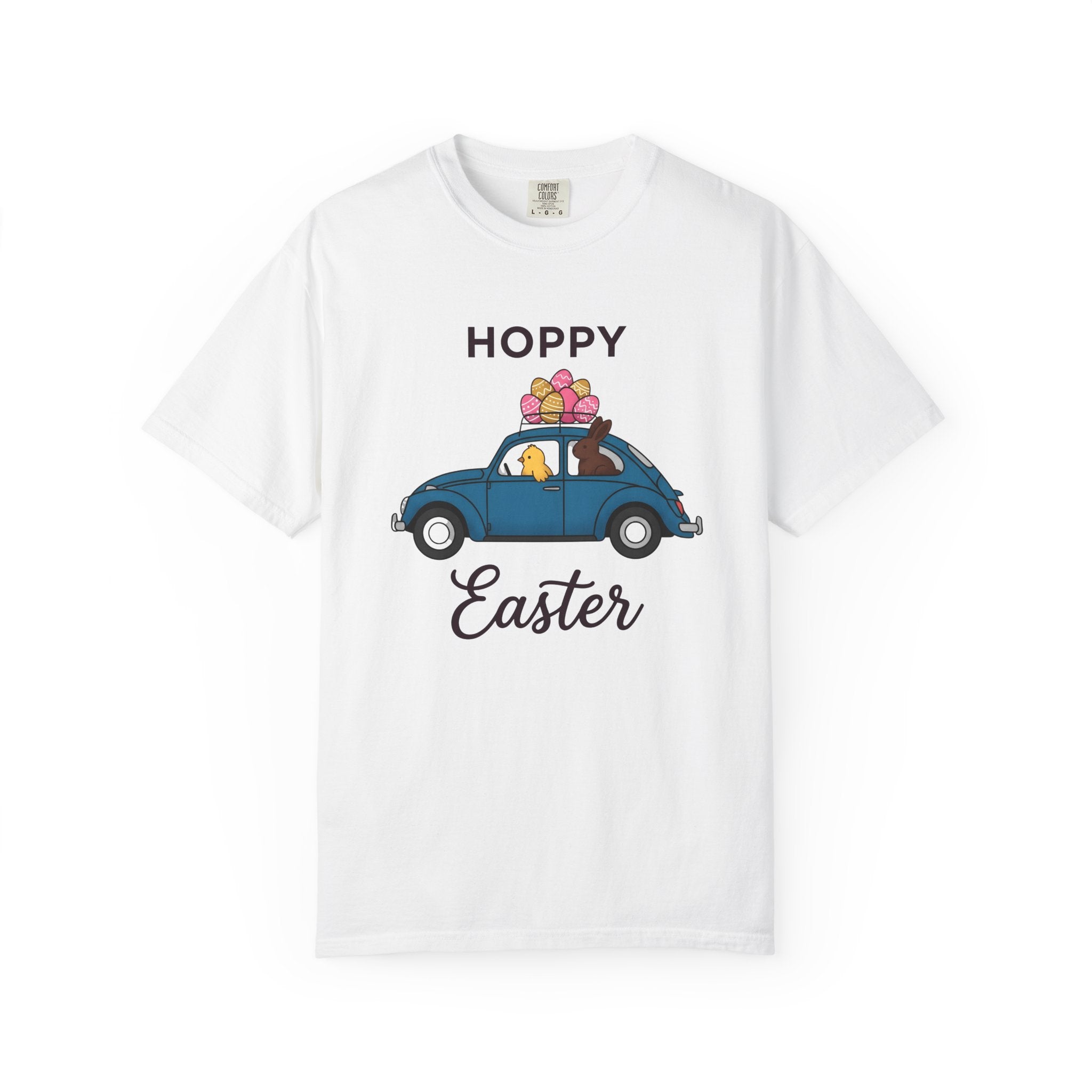 Hare Chick Car Shirt Easter Event Gift Women Line Art Tee Bunny T-Shirt Easter Fan Doodle Tshirt Party Graphic Illustration Egg Decorations