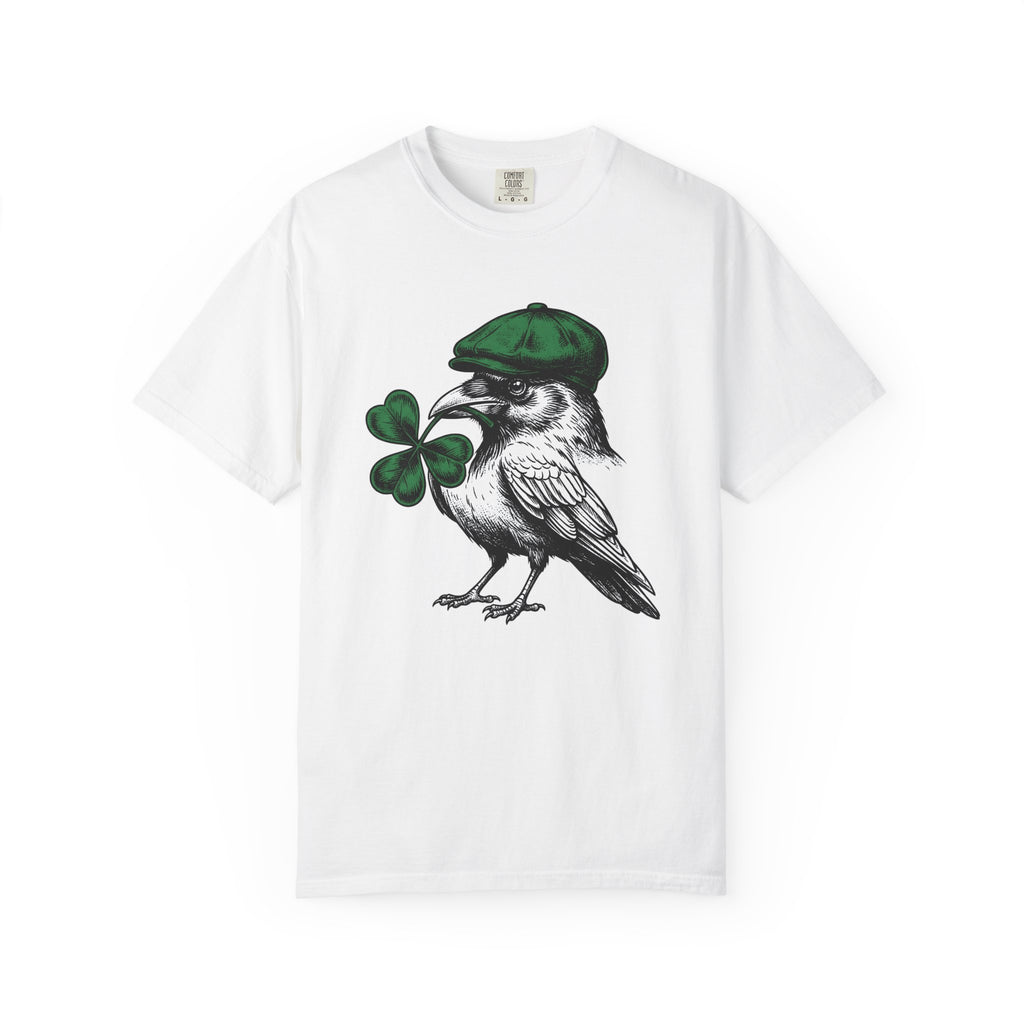 Raven Clover Shirt St Patrick's Day Celtic Gift Women Retro Tee Clover T-Shirt Shamrock Fan Vintage Tshirt Celtic Graphic Sketch Newsboy Hat