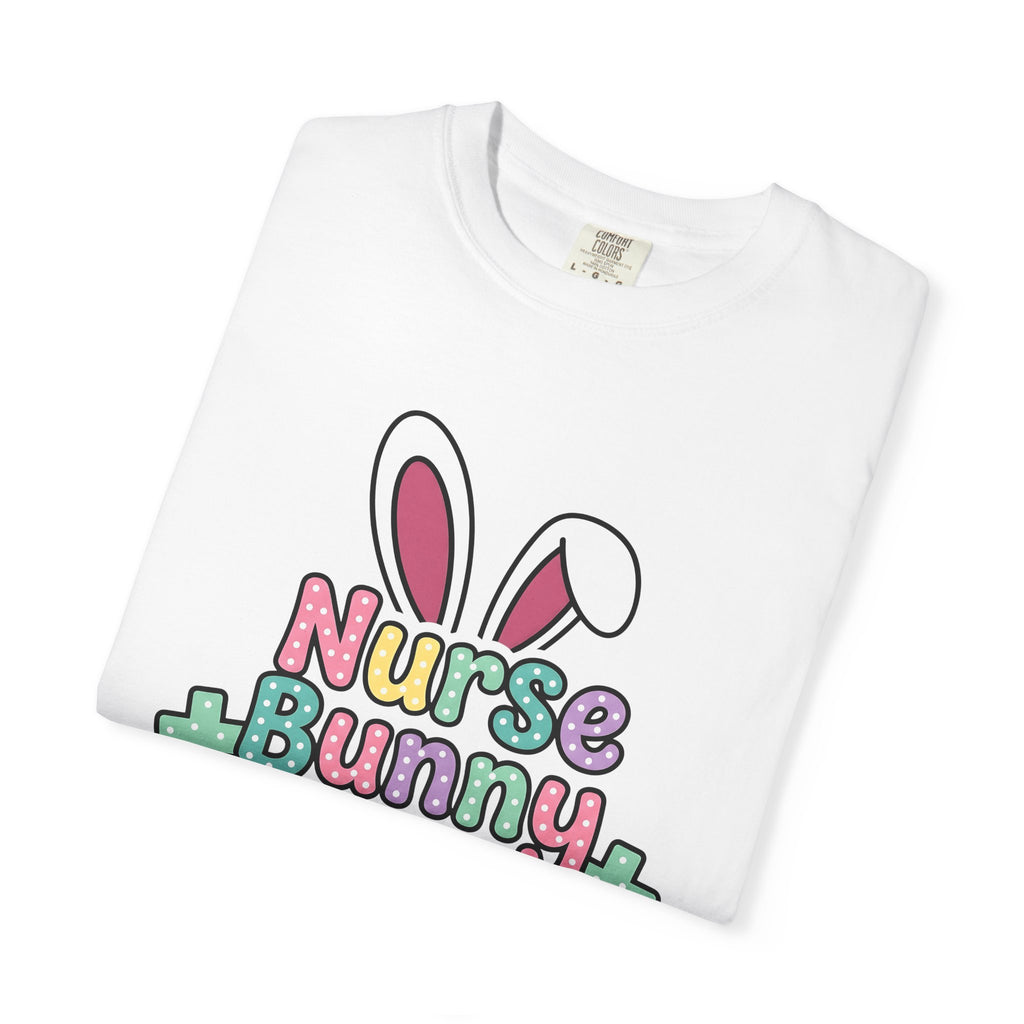 Rabbit Ears Shirt Easter Healthcare Gift Women Kawaii Tee Bunny Ears T-Shirt Easter Fan Nurse Graphic Tshirt Fun Paw Marks Tshirt
