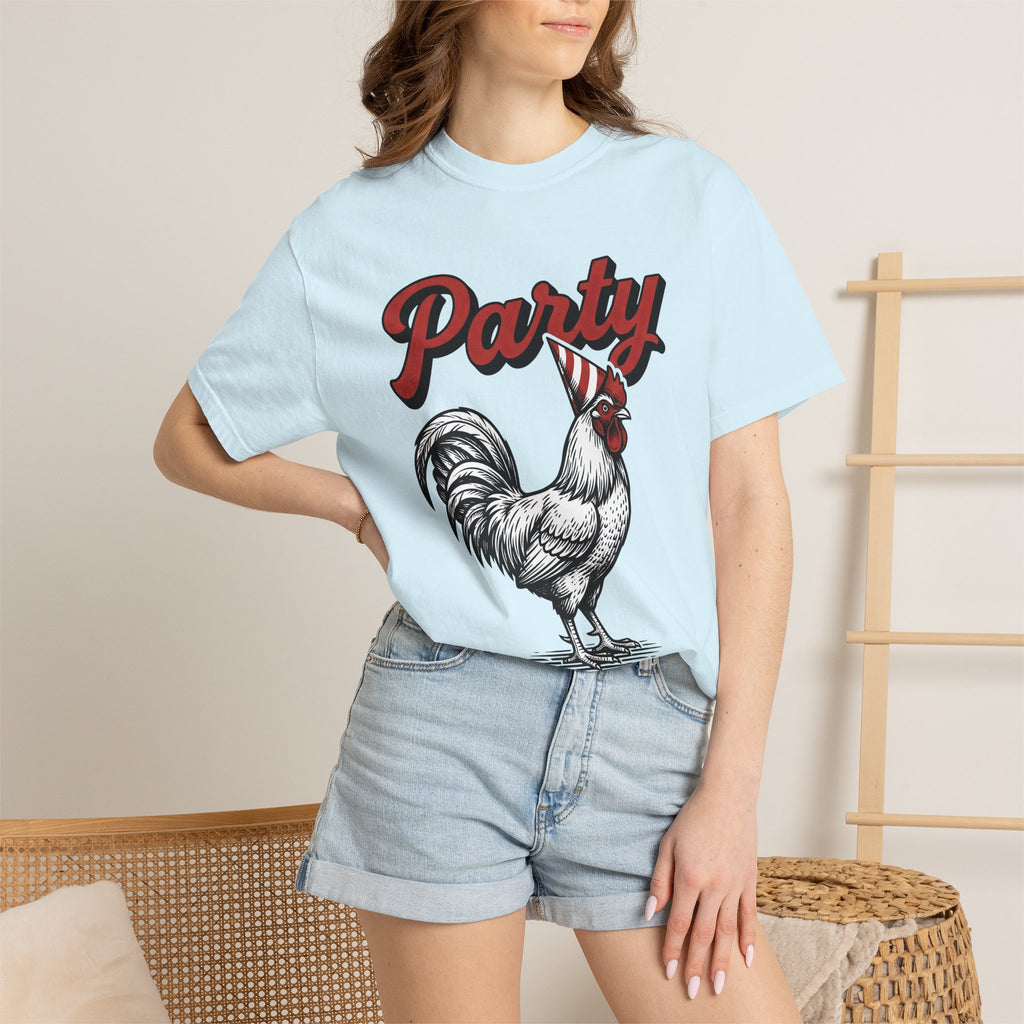 Cock Party Hat Shirt Funny Creatures Gift Women Aged Tee Rooster T-Shirt Humor Fan Vintage Tshirt Beast Graphic Traditional Sprinkles Tshirt