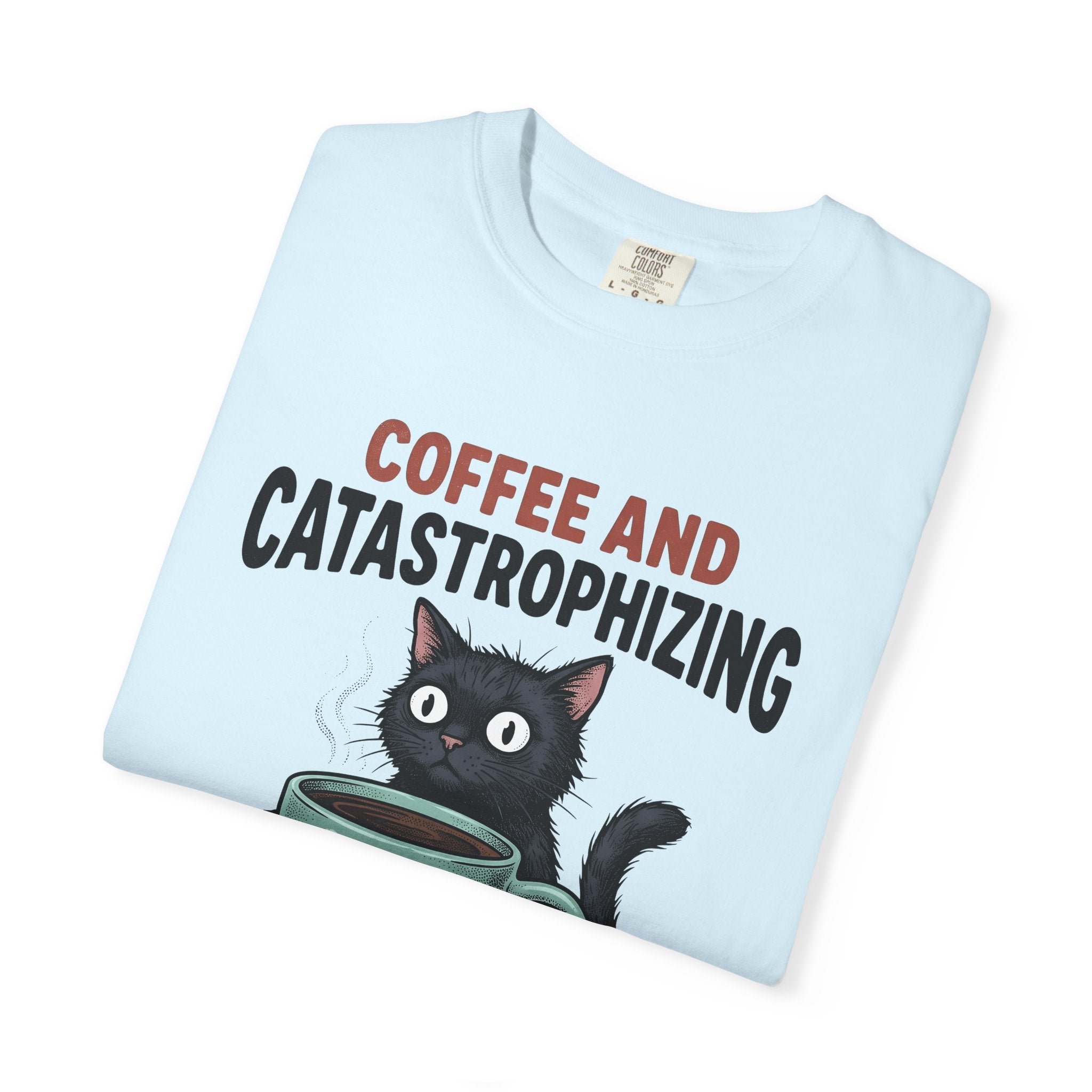 Black Cat Coffee Shirt Cat Espresso Gift Women Cartoon Tee Coffee T-Shirt Cat Fan Comic Tshirt Coffee Graphic Retro Coffee Mug Tshirt
