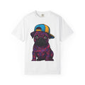 Pug Puppy Shirt Dog Casual Wear Gift Women Stained Glass Tee Pugs T-Shirt Dog Fan Mosaic Tshirt Streetwear Graphic Cartoon Baseball Hat