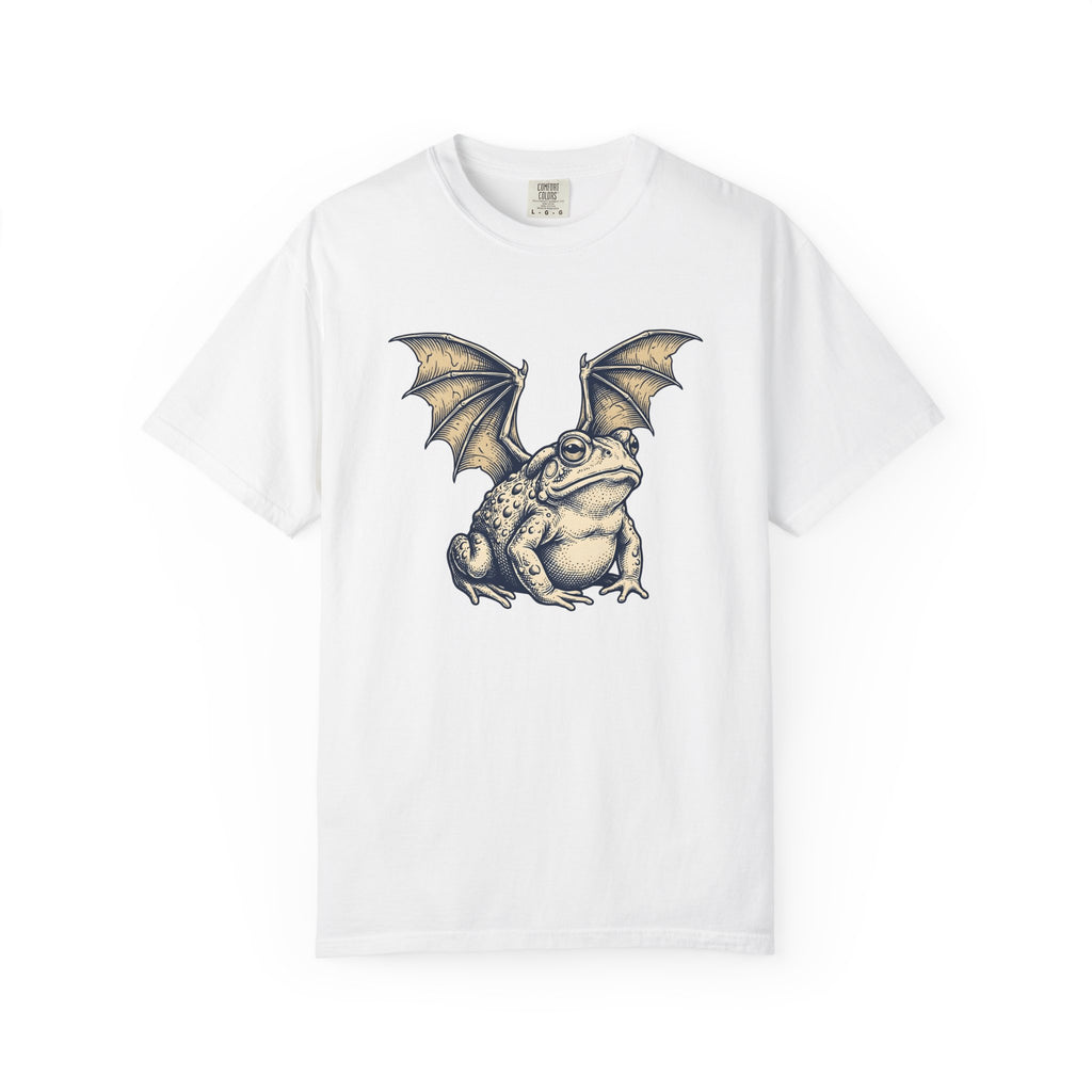 Wings Frog Bat Shirt Fantasy Beast Gift Women Hand Drawn Tee Batwing T-Shirt Mythical Fan Illustrated Tshirt Creature Graphic Line Art