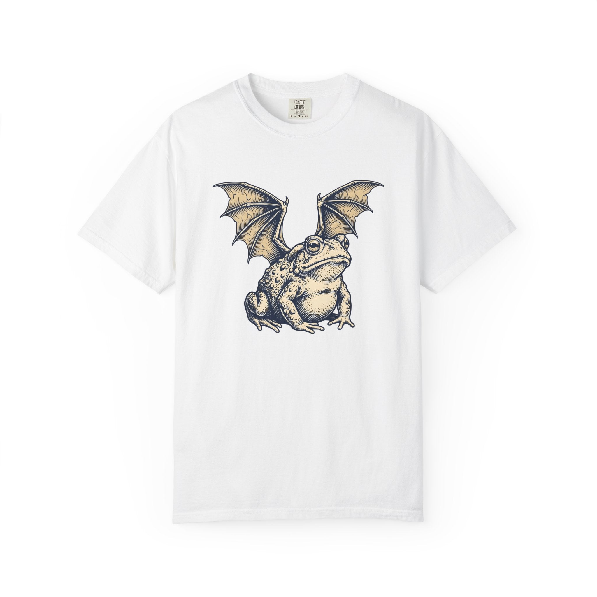 Wings Frog Bat Shirt Fantasy Beast Gift Women Hand Drawn Tee Batwing T-Shirt Mythical Fan Illustrated Tshirt Creature Graphic Line Art