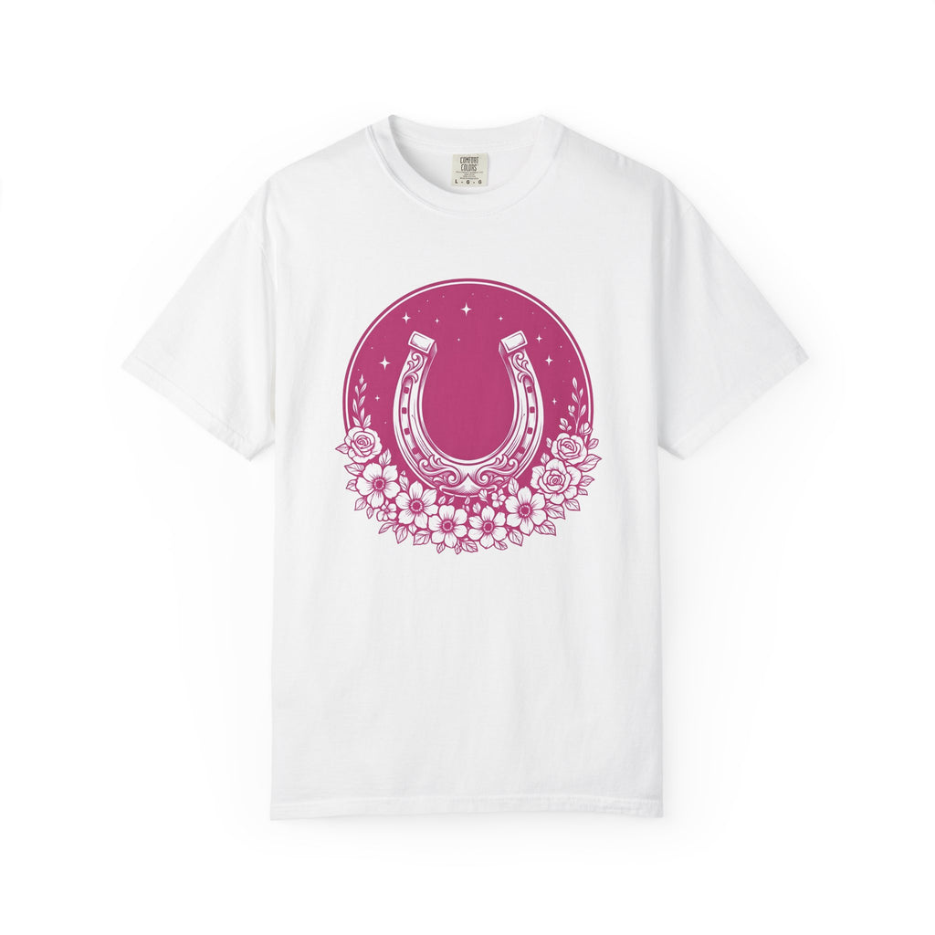 Floral Horseshoe Shirt Cowgirl Rodeo Gift Women Hippie Tee Horseshoe T-Shirt Cowgirl Fan Bohemian Tshirt Rodeo Graphic Antique Shining Star