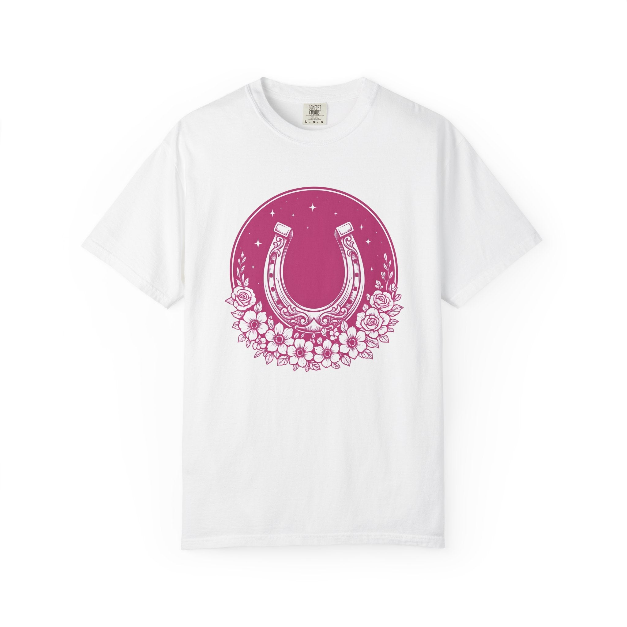 Floral Horseshoe Shirt Cowgirl Rodeo Gift Women Hippie Tee Horseshoe T-Shirt Cowgirl Fan Bohemian Tshirt Rodeo Graphic Antique Shining Star