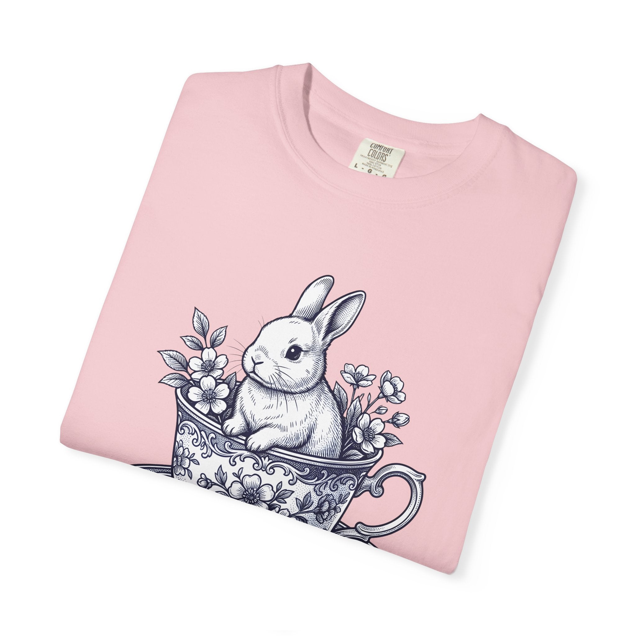 Rabbit Cup Shirt Easter Wildlife Gift Women Retro Tee Mug T-Shirt Easter Fan Coffee Mug Tshirt Wildlife Graphic Sketch Flower Tshirt