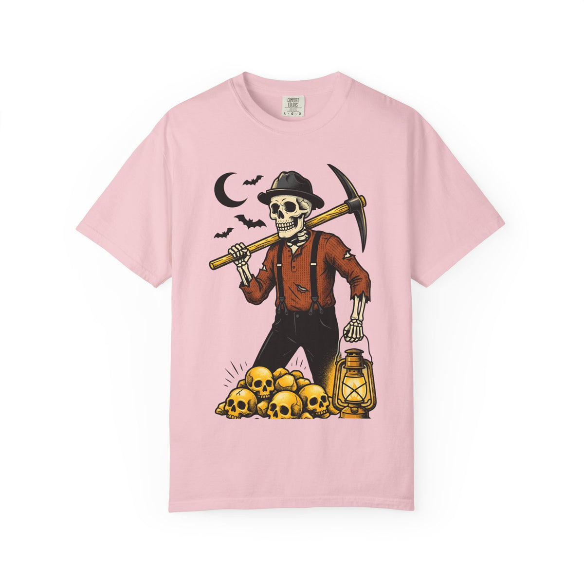 Skeleton Miner Shirt Halloween Dark Unisex Gift Retro Tee Miner T-Shirt Horror