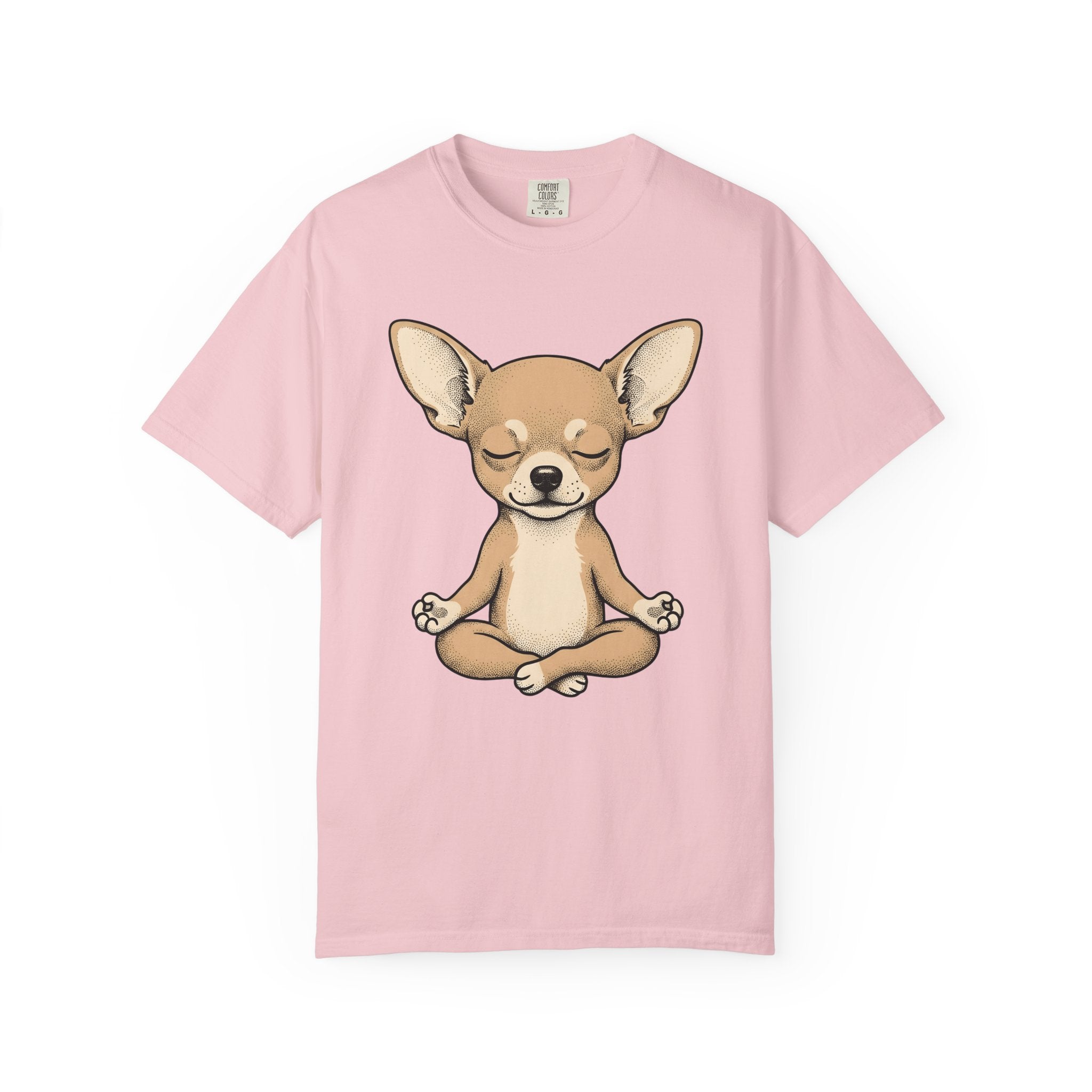 Chihuahua Stretching Shirt Dog Relaxation Gift Women Animated Tee Puppy T-Shirt Dog Fan Cartoon Tshirt Calm Graphic Doodle Seated Pose