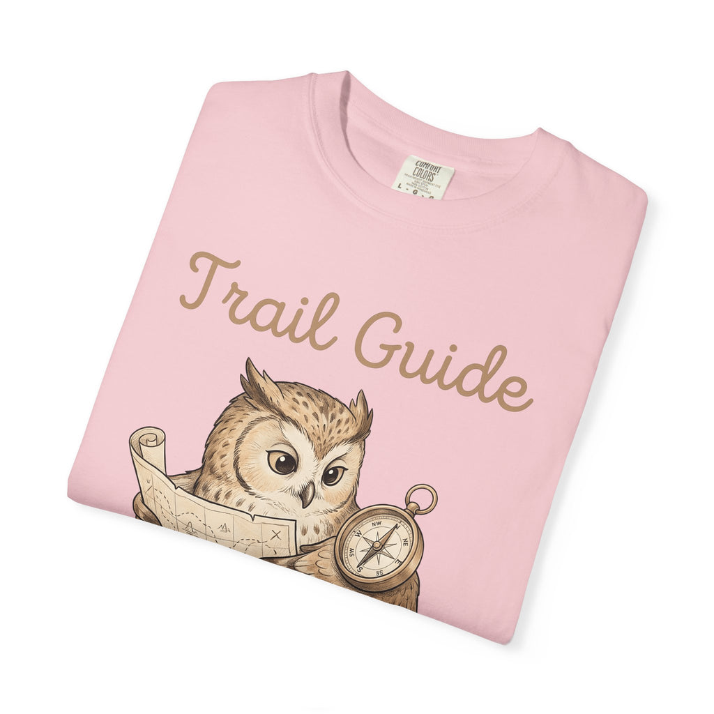 Owl Map Shirt Hiking Exploration Gift Women Cartoon Tee Owl T-Shirt Trekker Fan Hand Drawn Tshirt Adventure Graphic Illustrative Compass
