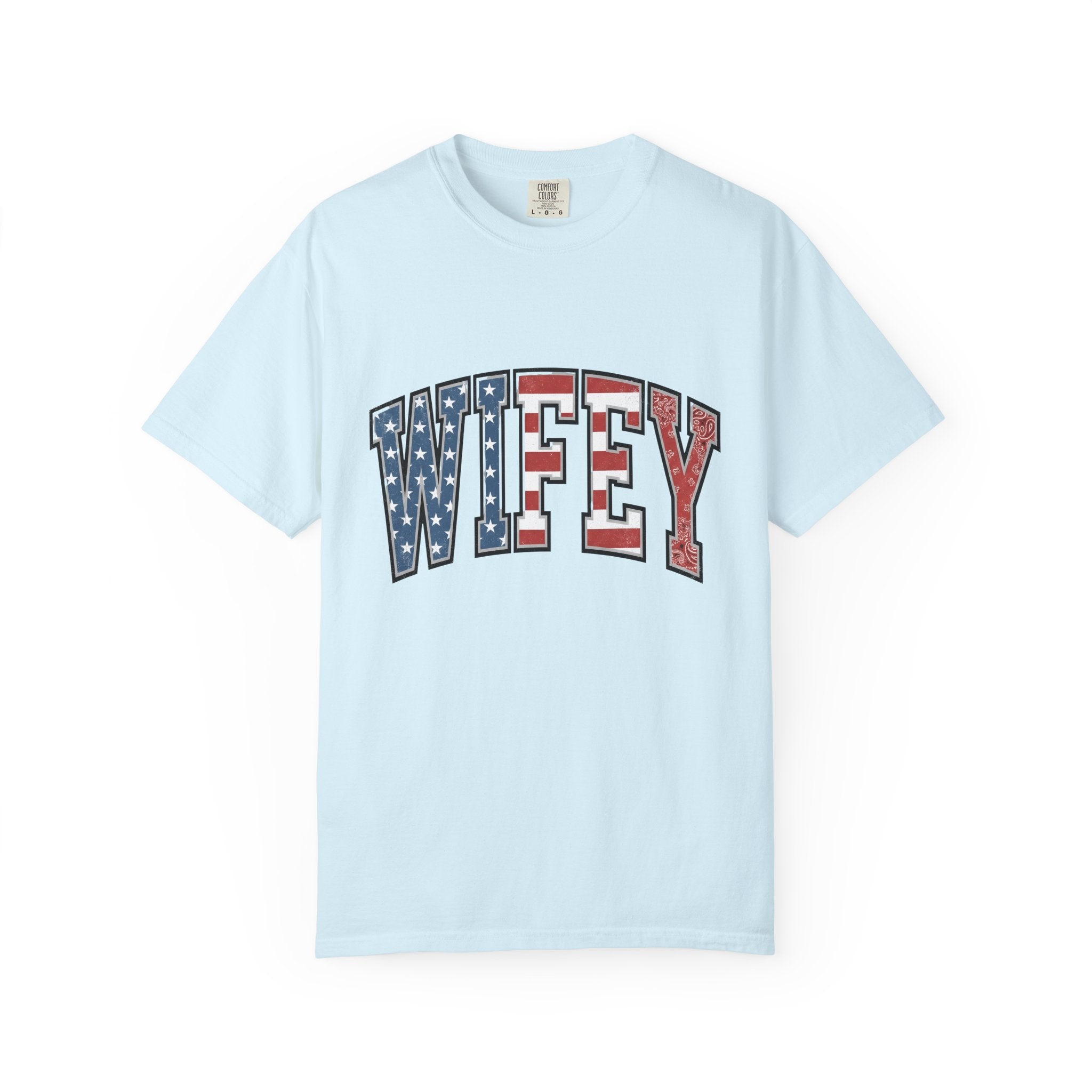 American Flag Lettering Shirt America/4th Of July Spouse Gift Women Grunge Tee Typography T-Shirt Patriot Fan Distressed Tshirt Husband