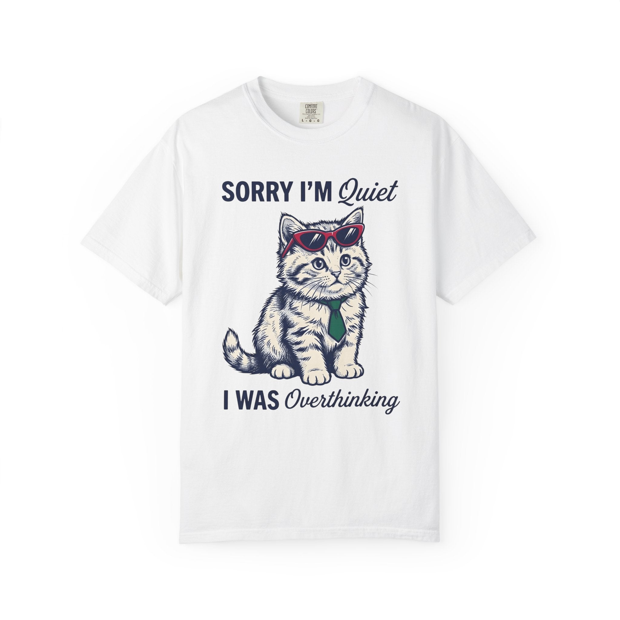 Feline Sunglasses Shirt Funny Wildlife Gift Women Cartoon Tee Cat Glasses T-Shirt Humor Fan Comic Tshirt Animal Graphic Doodle Necktie