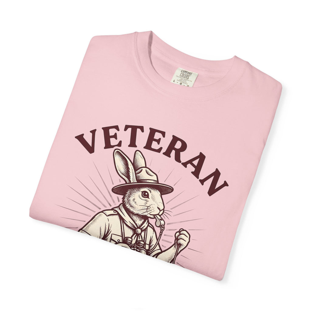 Rabbit Scout Shirt Easter Animal Gift Women Vintage Tee Bunny T-Shirt Easter Fan Creature Graphic Tshirt Retro Tshirt Hand Drawn Pocket