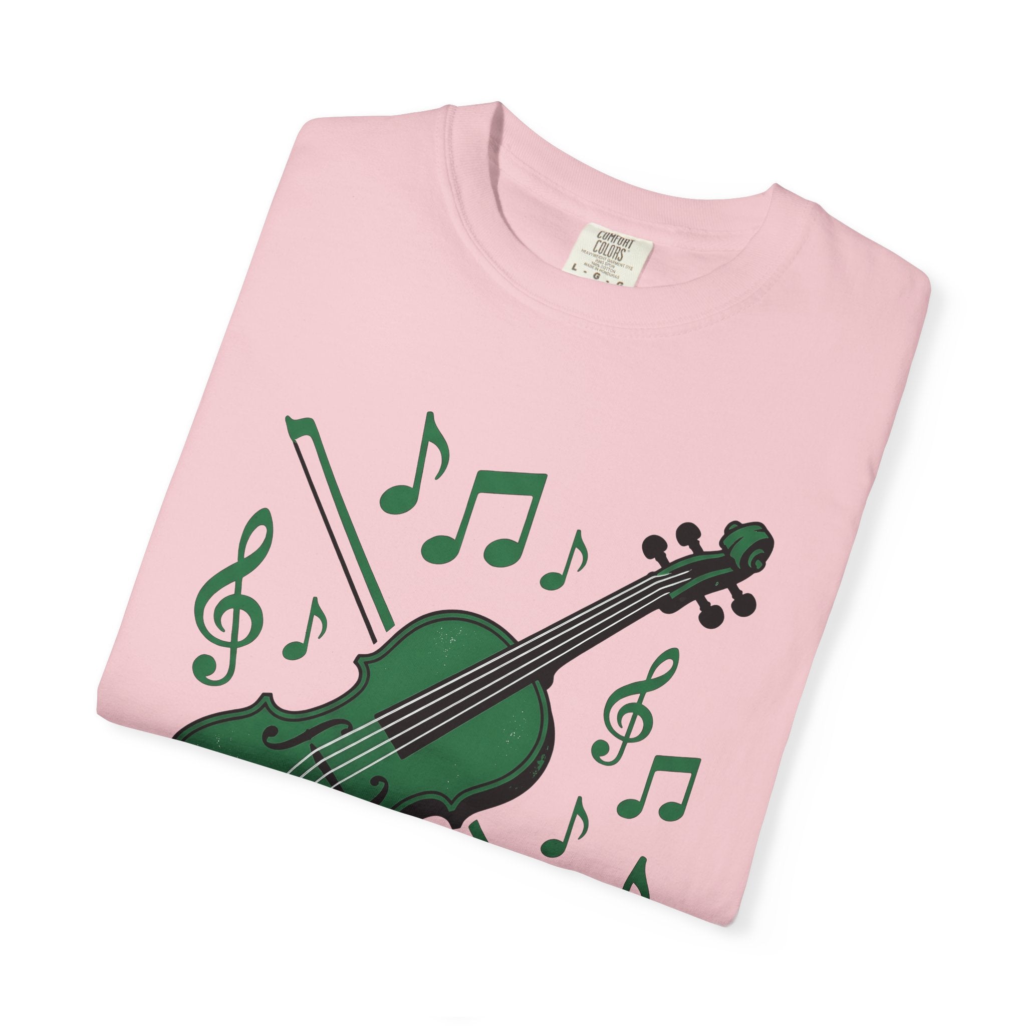 Green Fiddle Shirt St Patricks Day Song Gift Women Graphic Design Tee Violin T-Shirt Irish Fan Graphic Design Tshirt Melody Graphic Vintage