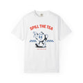 Kettle Mascot Shirt Tea Joke Gift Women Comic Tee Teapot T-Shirt Tea Fan Cartoon Tshirt Pun Graphic Vintage Plaid Design Tshirt