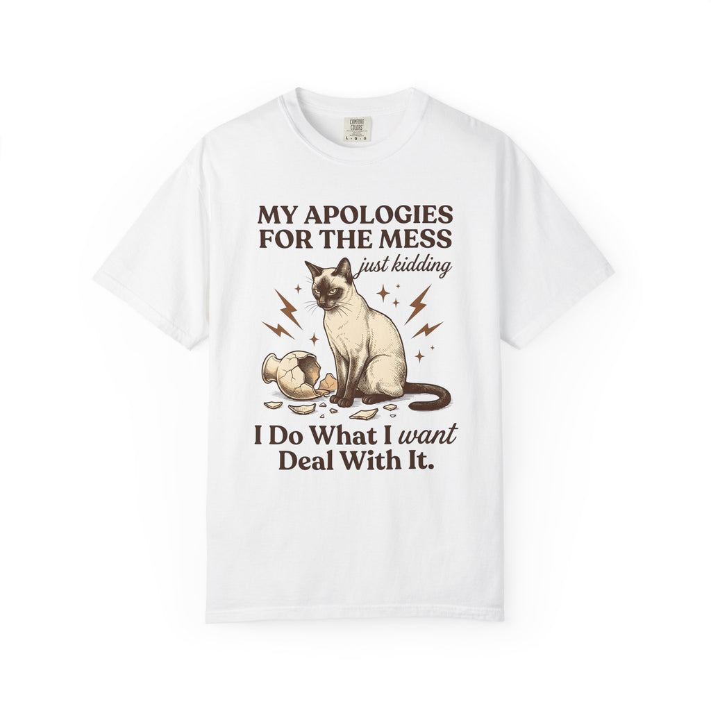 Siamese Pussycat Shirt Cat Wit Gift Women Nostalgic Tee Cat T-Shirt Feline Fan Vintage Tshirt Humor Graphic Line Art Broken Jar Tshirt
