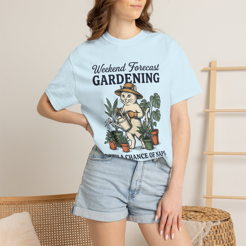 Cat Plant Care Shirt Cat Landscaping Gift Women Classic Tee Feline Care T-Shirt Cat Fan Vintage Tshirt Garden Design Minimalist Greenery