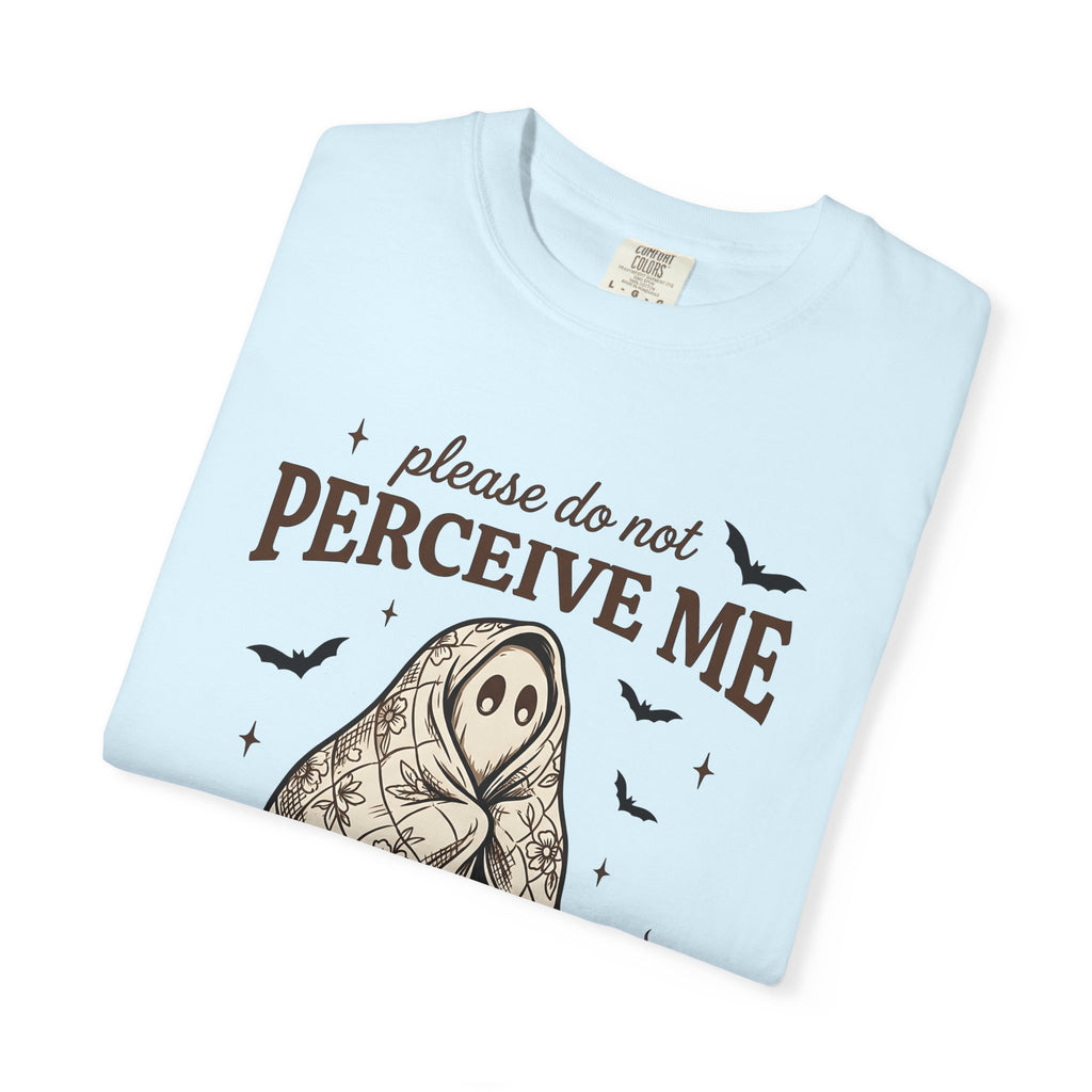 Ghost Quilt Shirt Funny Holiday Gift Women Cartoon Tee Quilt T-Shirt Comedian Fan Cartoonish Tshirt Holiday Graphic Line Art Bat Silhouettes