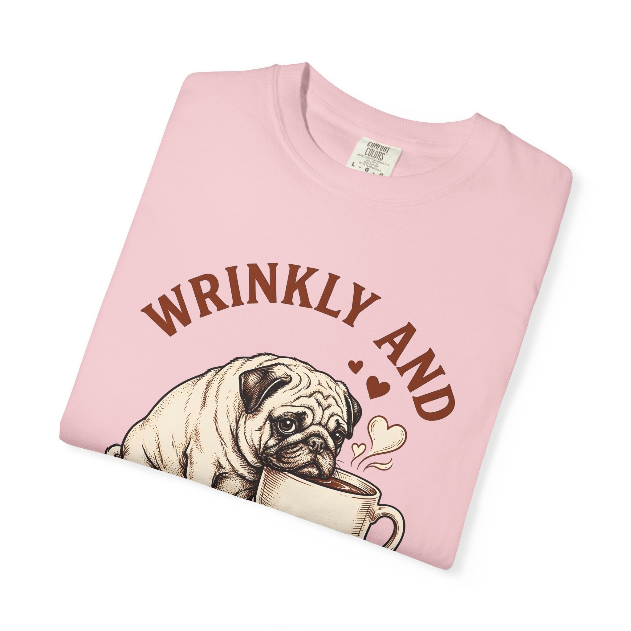 Pug Espresso Shirt St. Valentine's Day Canine Fan Gift Women Rustic Tee Coffee T-Shirt Valentines Fan Vintage Tshirt Dog Graphic Line Art