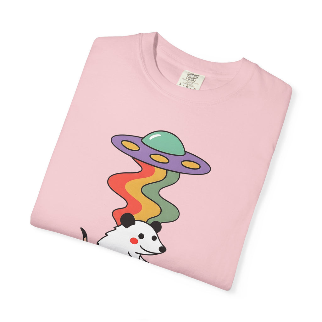 Opossum Bike Shirt Sports Biking Gift Women Comic Tee Possum T-Shirt Athlete Fan Cartoon Tshirt Cycling Graphic Vintage Flying Saucer Tshirt