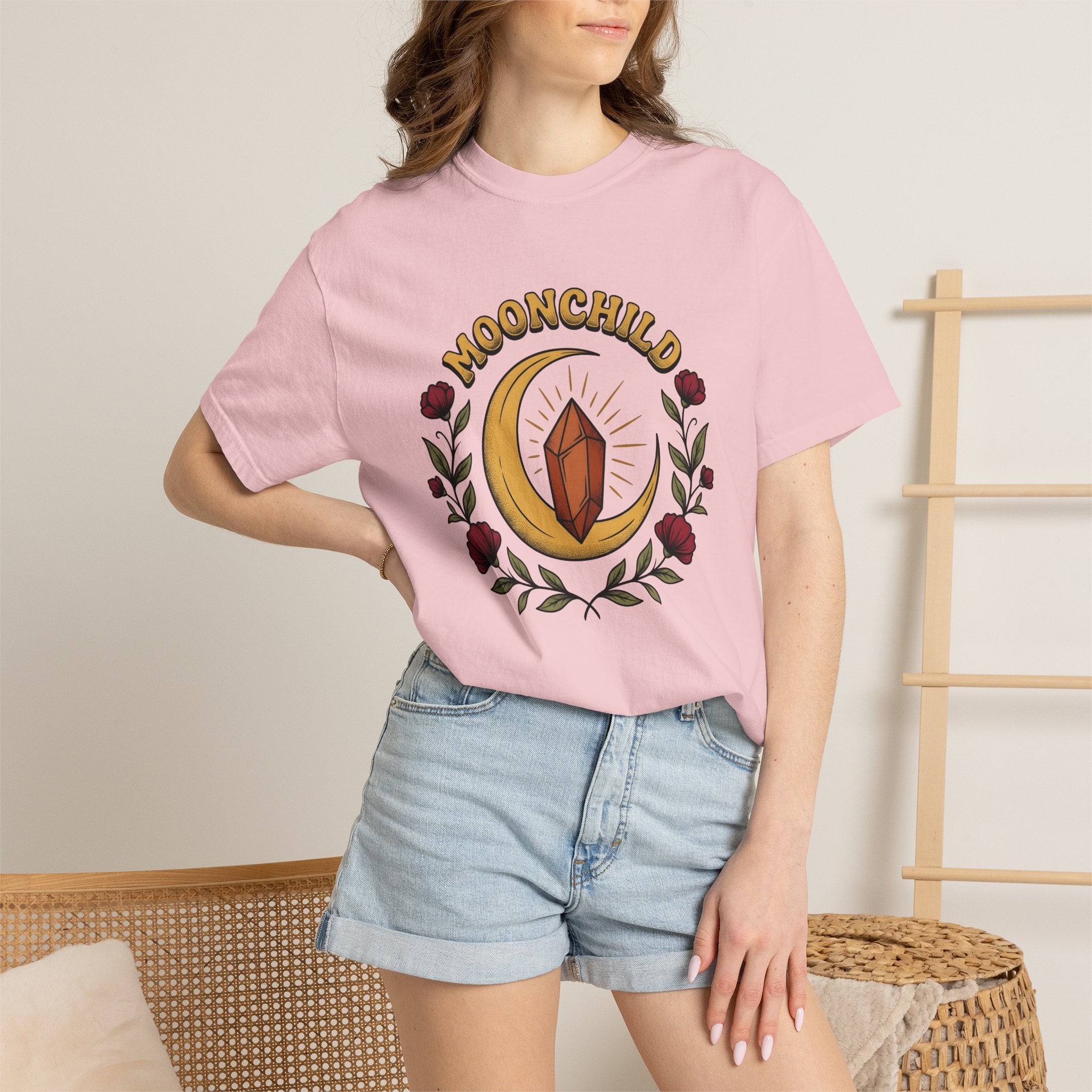Moon Phase Crystal Shirt Moon Child Holistic Gift Women Tribal Tee Lunar Crystal T-Shirt Moonbabe Enthusiast Ethnic Tshirt Spiritual Graphic