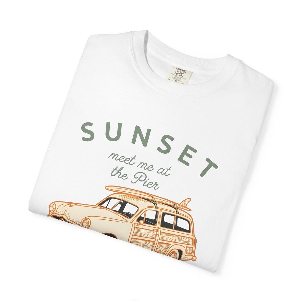 Vintage Surf Wagon Shirt Surfing Beach Gift Women Retro Tee Woody T-Shirt Surfer Enthusiast Vintage Tshirt Coastal Graphic Hand Drawn